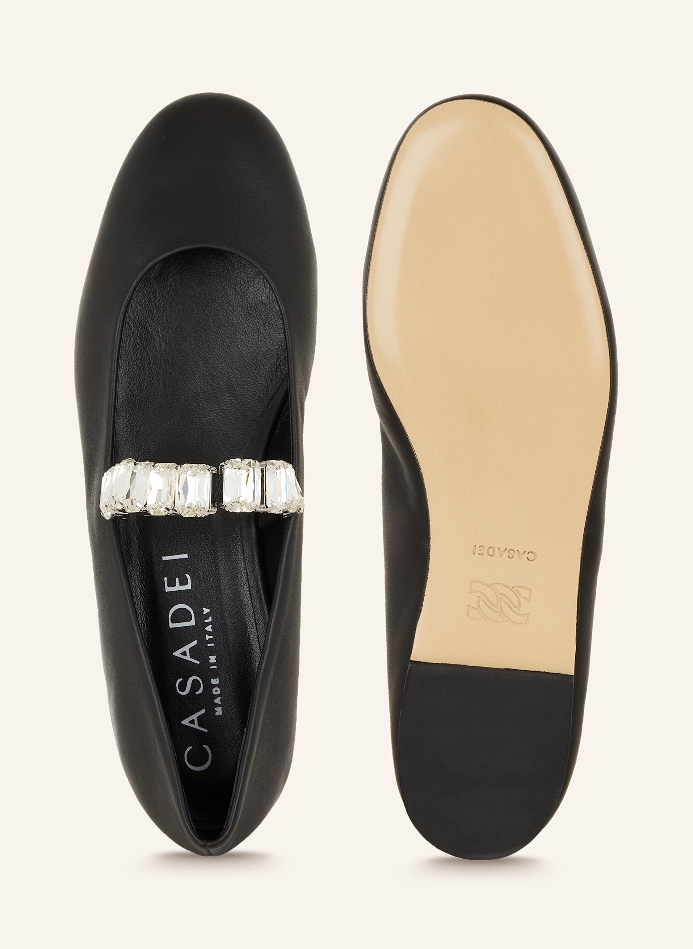 Thumbnail - Casadei Mary-Jane-Ballerinas Crystal Mit Schmucksteinen schwarz