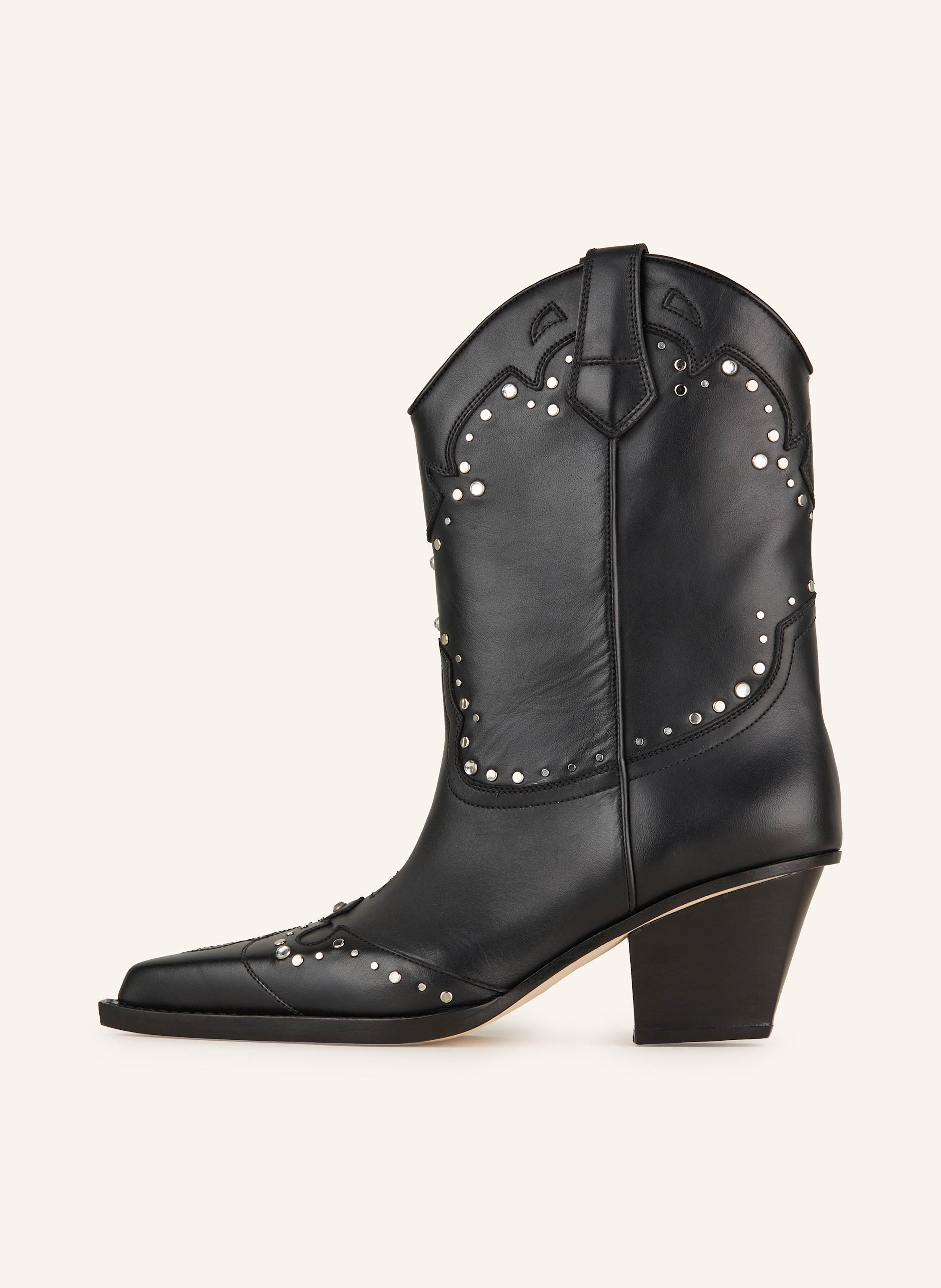 Thumbnail - Paris Texas Cowboy Boots Janice Mit Schmucksteinen schwarz