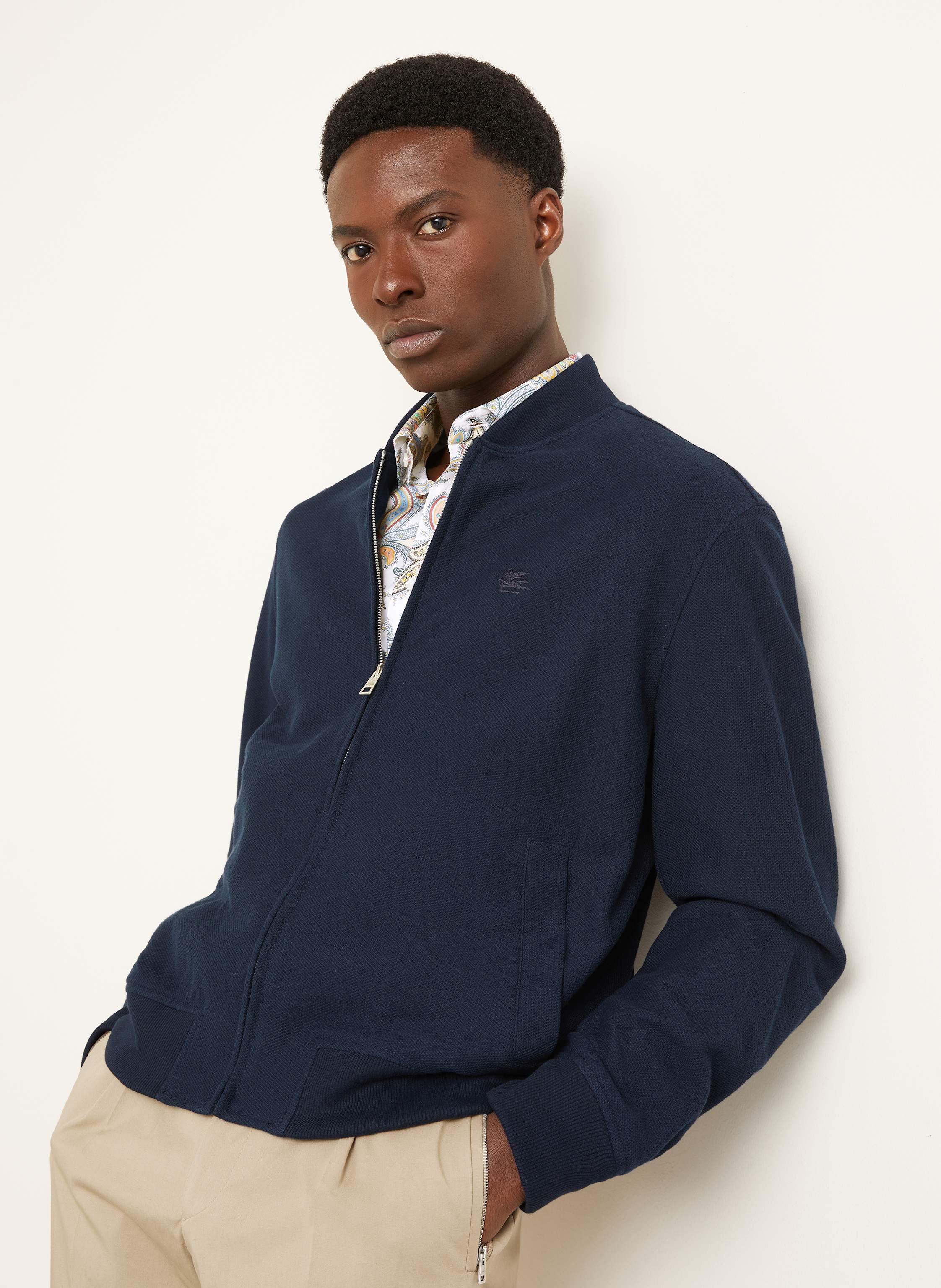 Thumbnail - Etro Piqué-Blouson blau