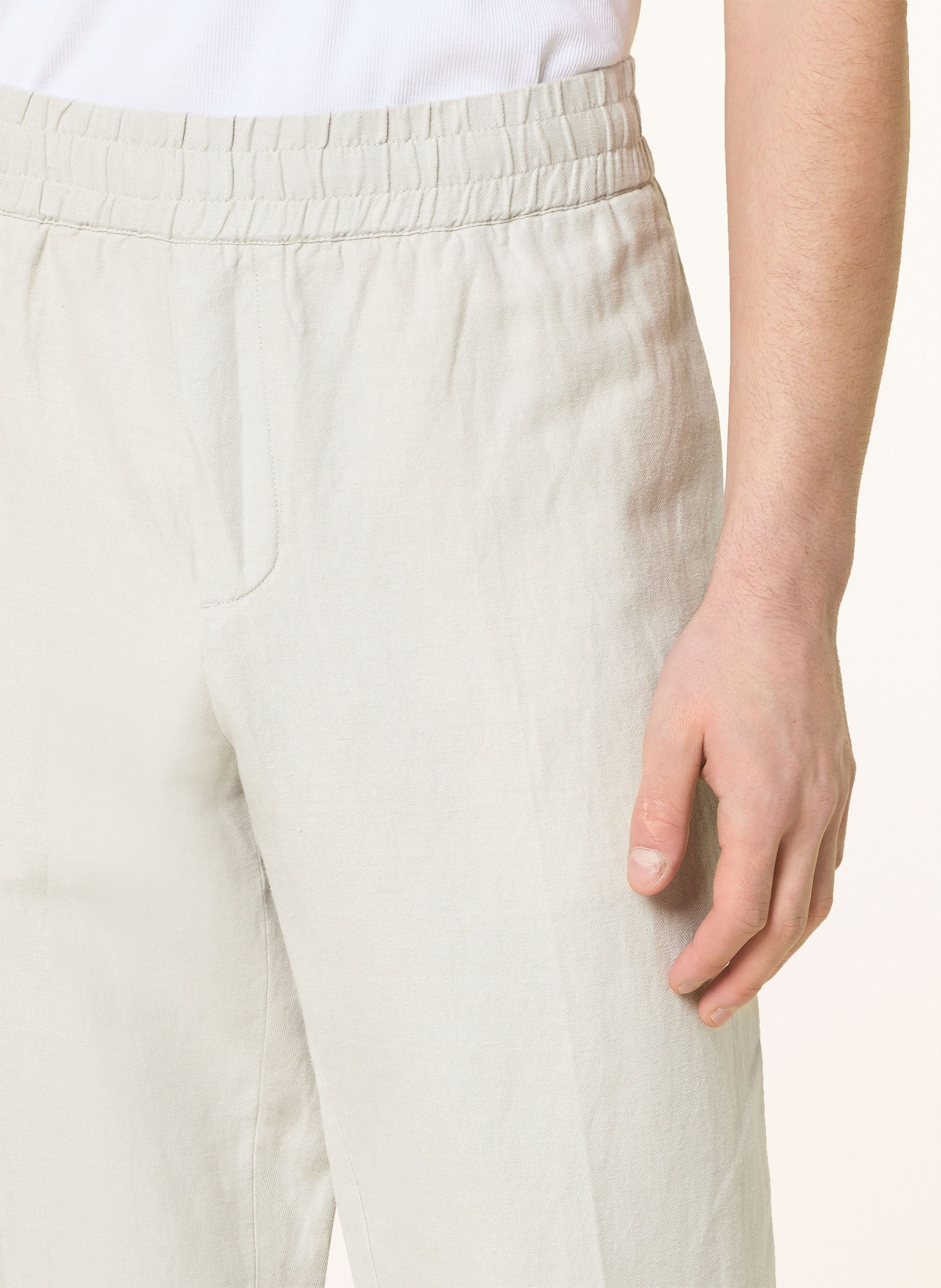 Thumbnail - Samsøe Samsøe Hose Smithy Slim Fit Mit Leinen weiss