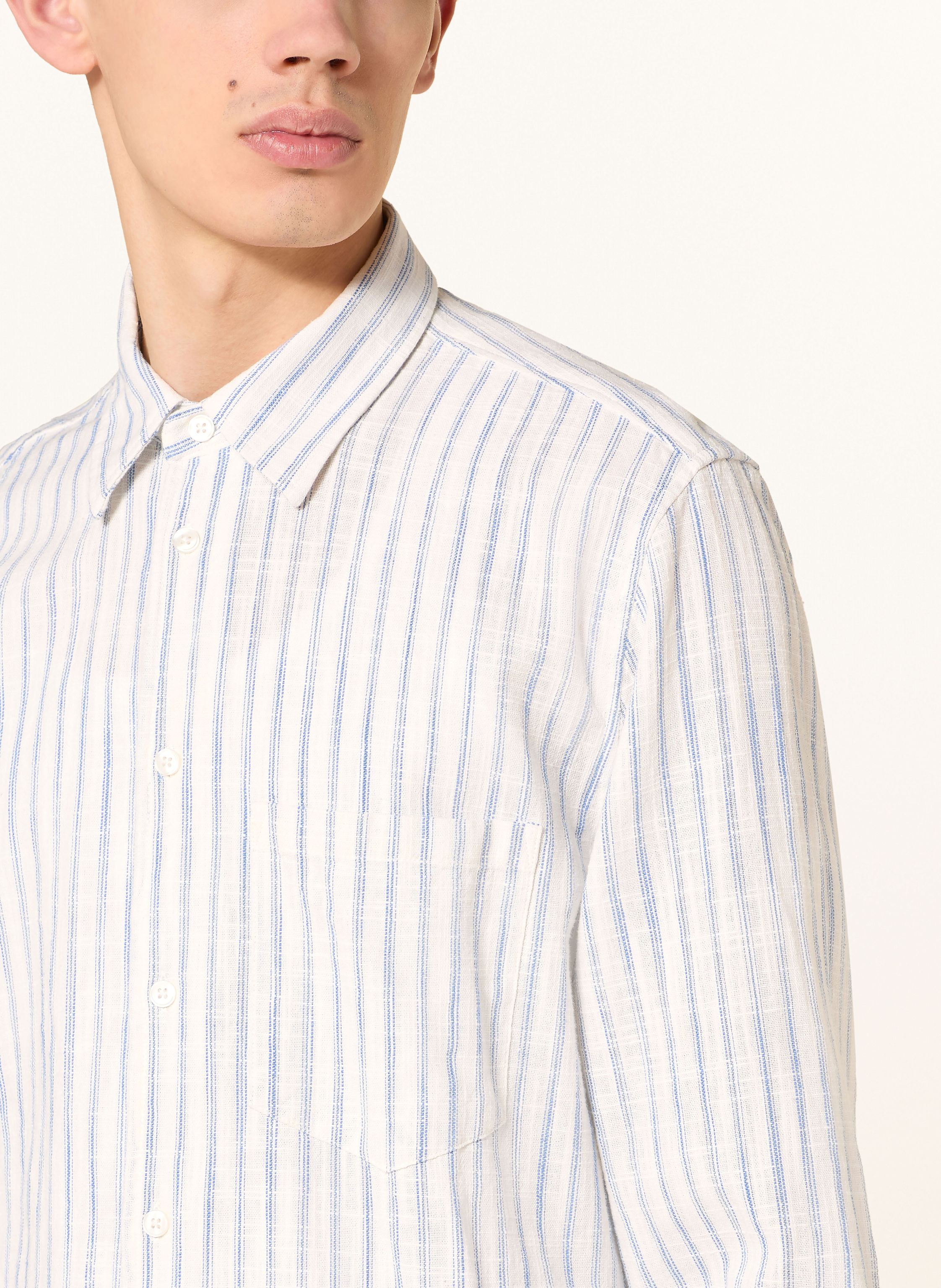 Thumbnail - Samsøe Samsøe Hemd Liam Comfort Fit Mit Leinen weiss