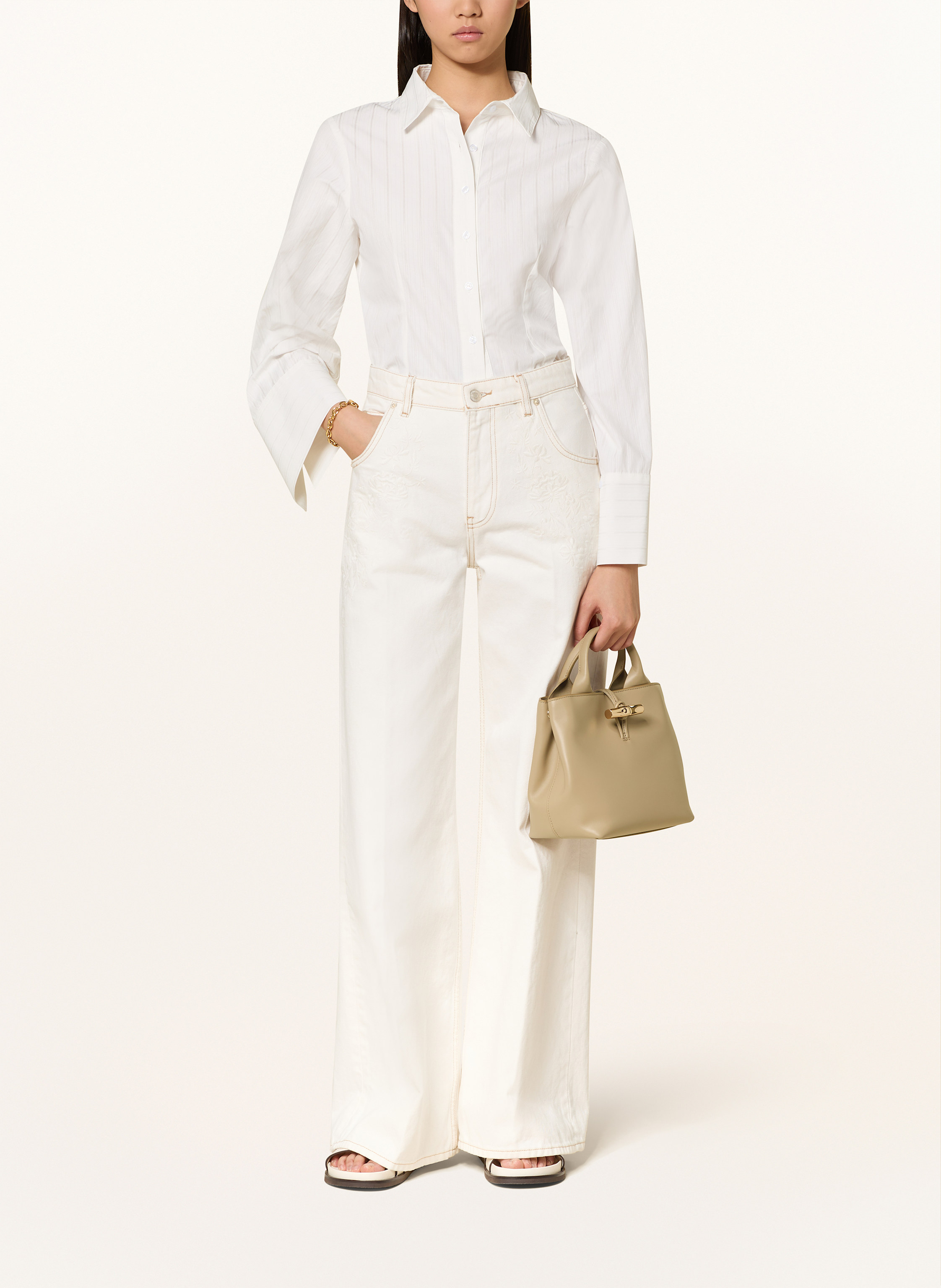 Thumbnail - Longchamp Handtasche Le Roseau beige