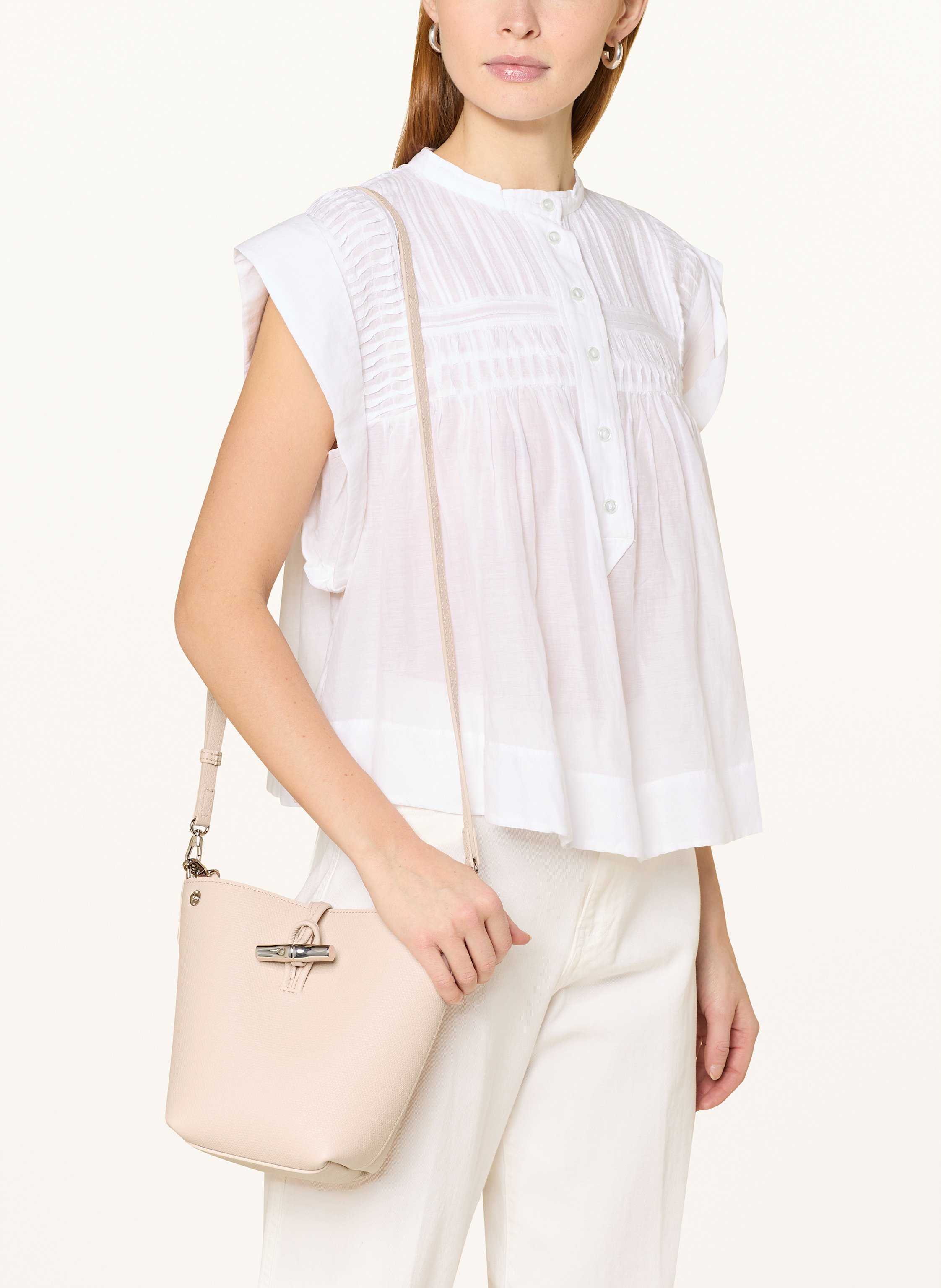 Thumbnail - Longchamp Beuteltasche Le Roseau rosa