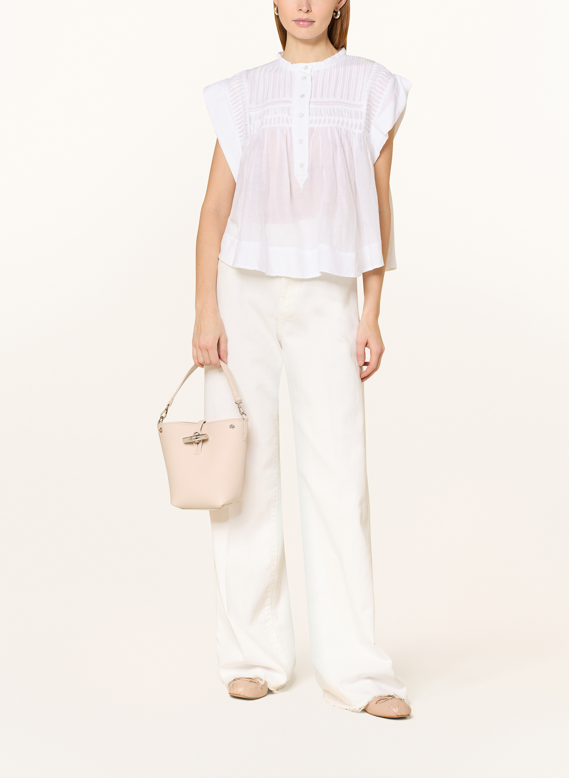 Thumbnail - Longchamp Beuteltasche Le Roseau rosa