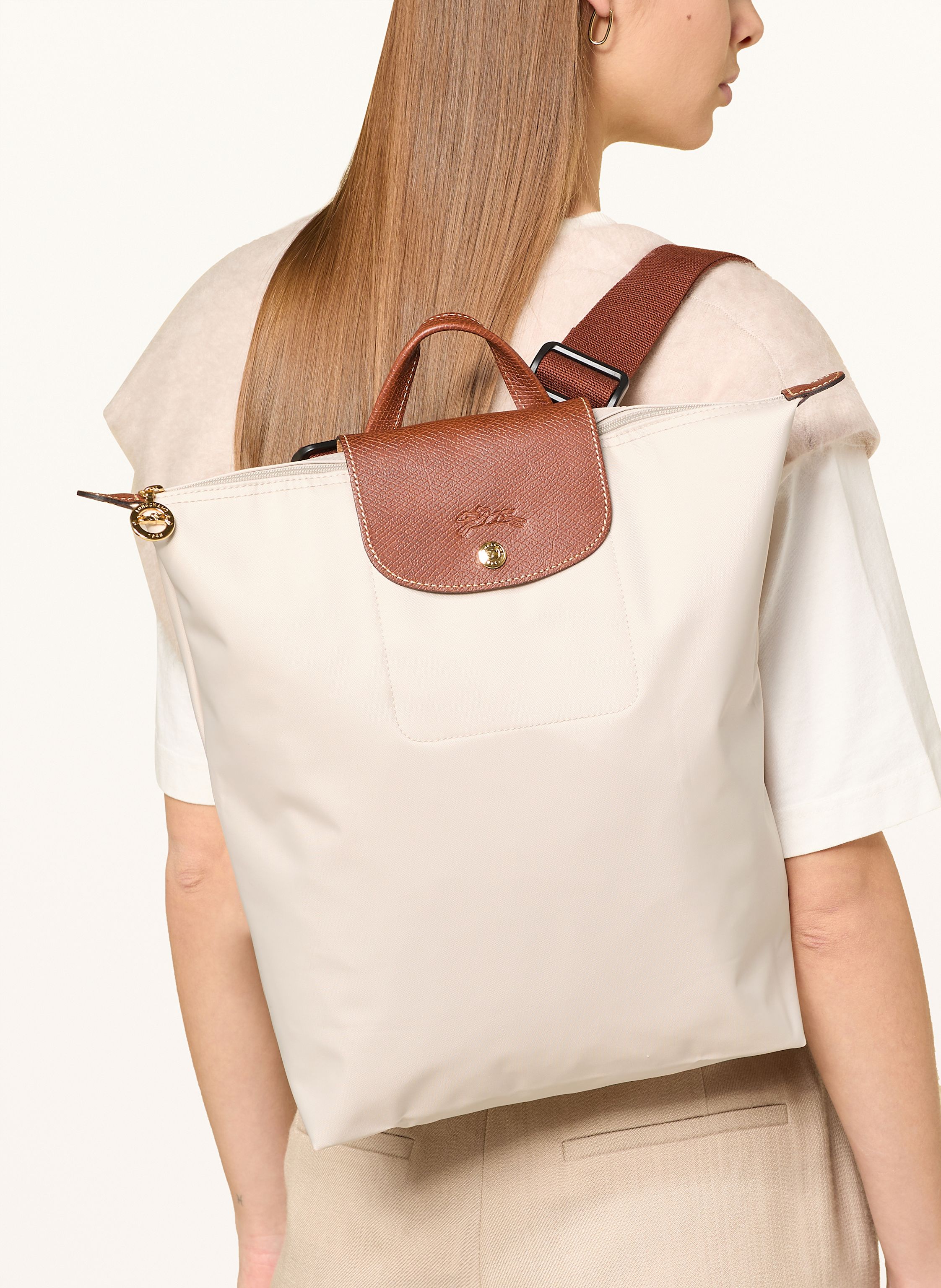 Thumbnail - Longchamp Rucksack Le Pliage Medium beige