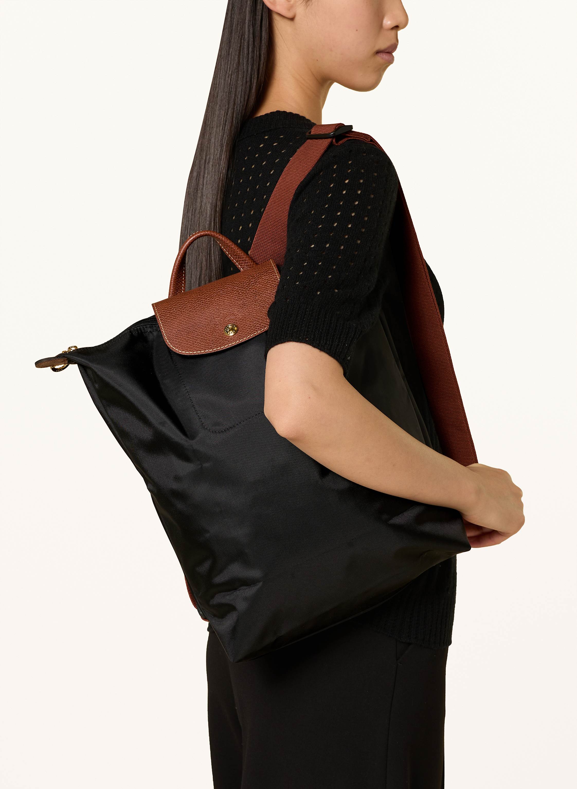 Thumbnail - Longchamp Rucksack Le Pliage Medium schwarz