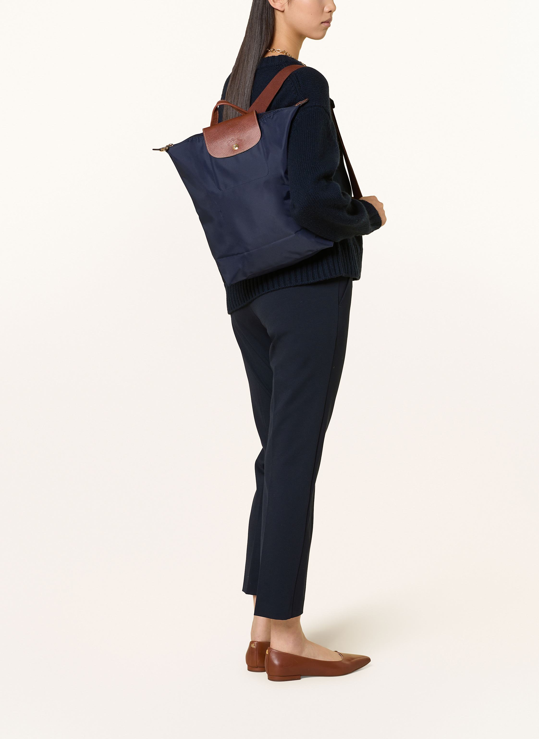 Thumbnail - Longchamp Rucksack Le Pliage Medium blau