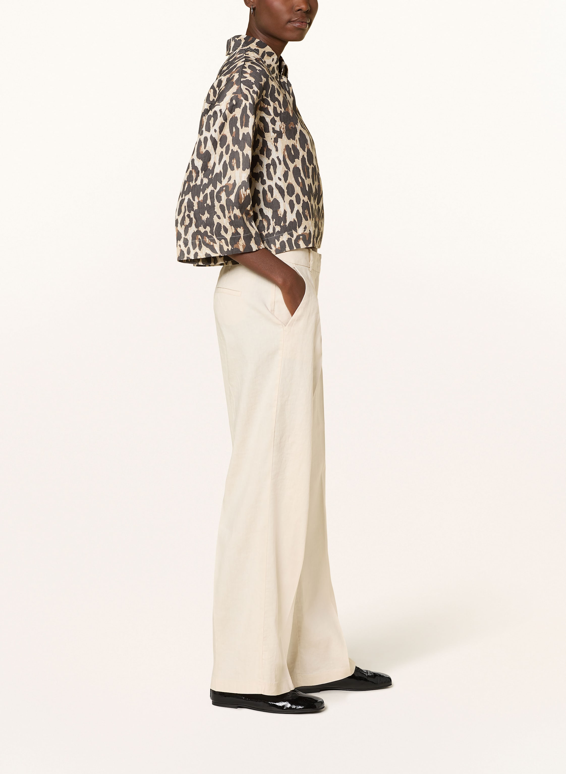 Thumbnail - Cambio Marlenehose Amelie Mit Leinen weiss