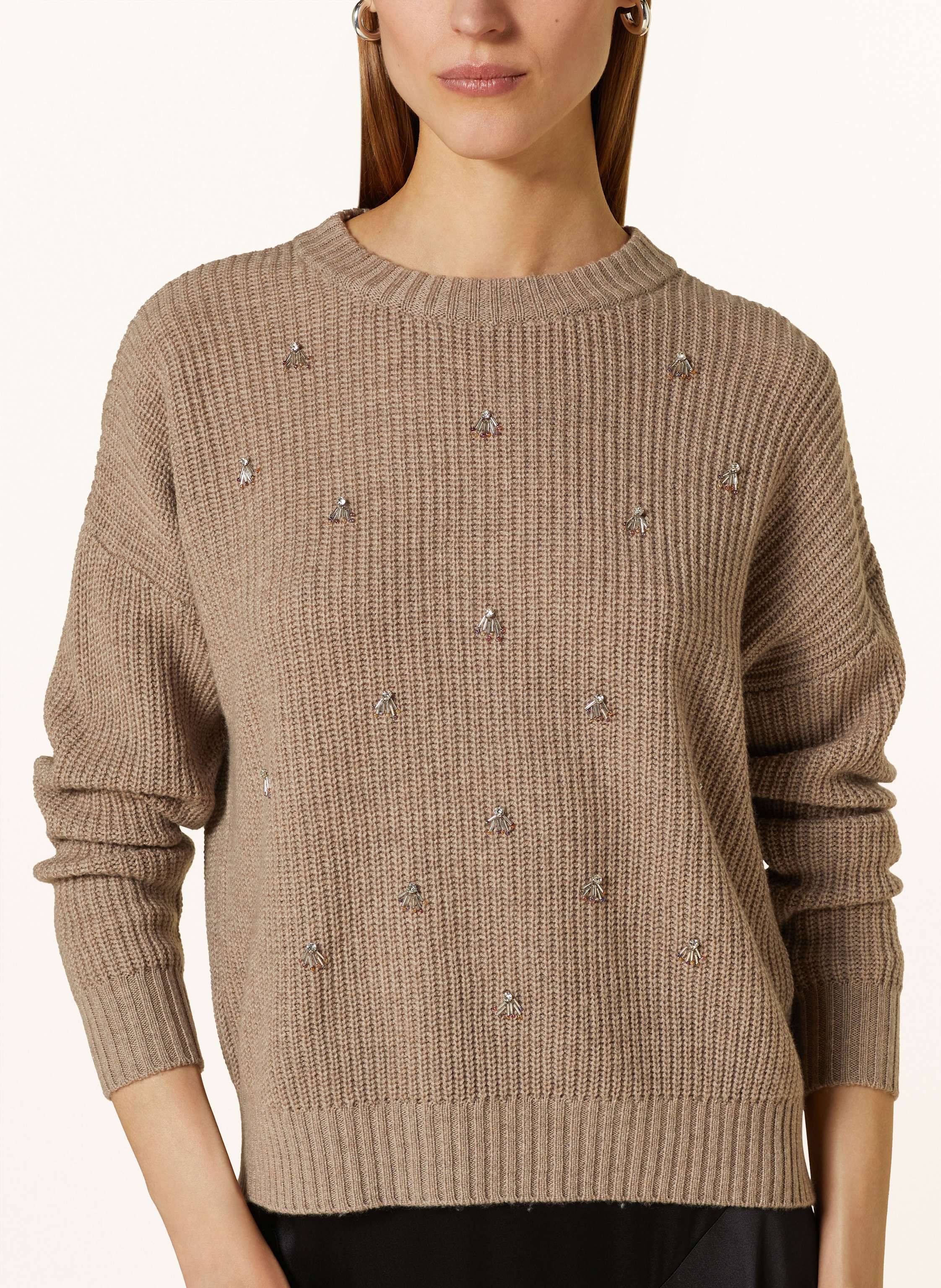 Thumbnail - Lilienfels Pullover Mit Cashmere Und Schmucksteinen beige