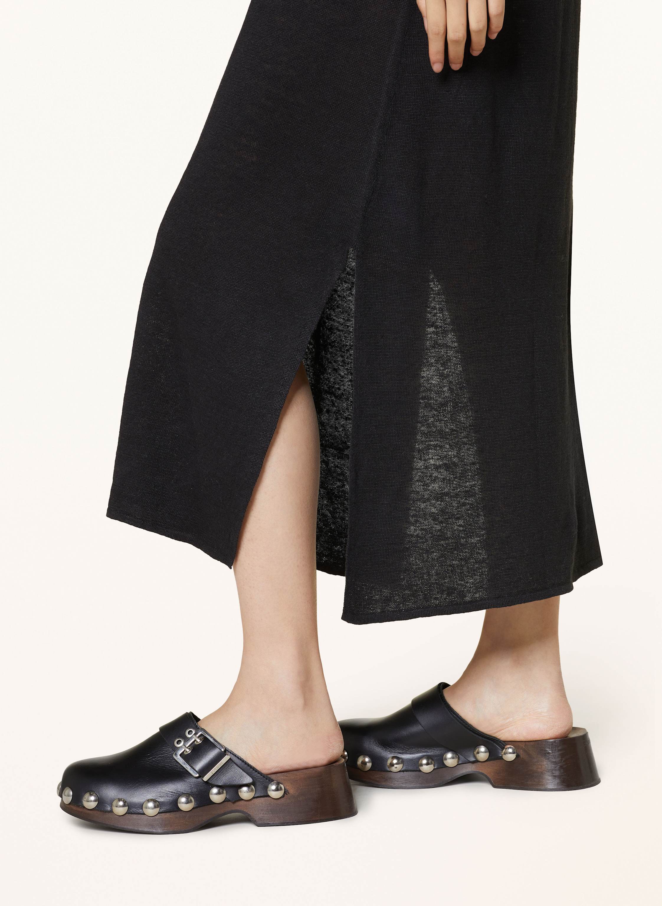 Thumbnail - Darling Harbour Strickkleid Aus Leinen schwarz