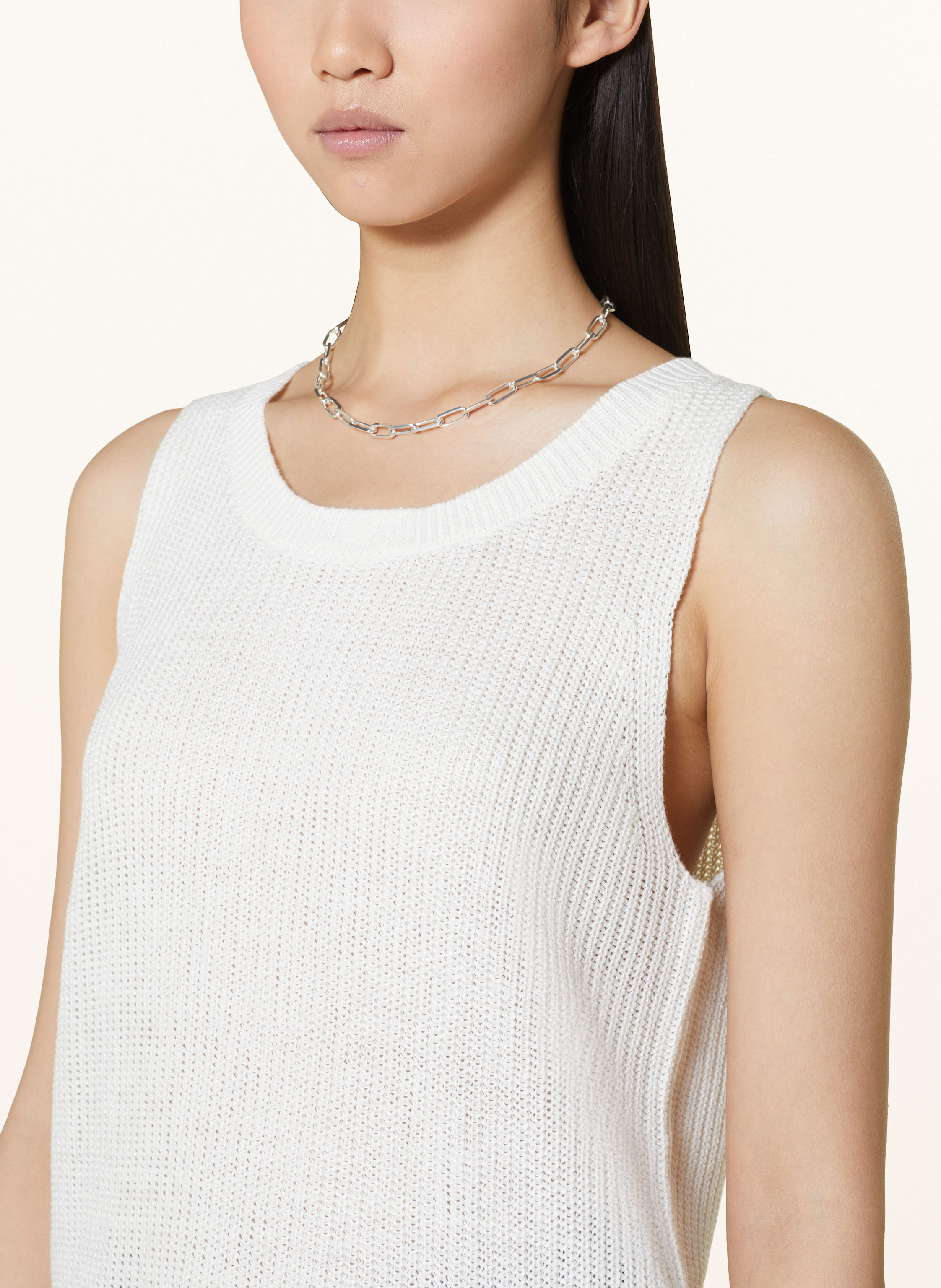 Thumbnail - Darling Harbour Stricktop Aus Leinen weiss