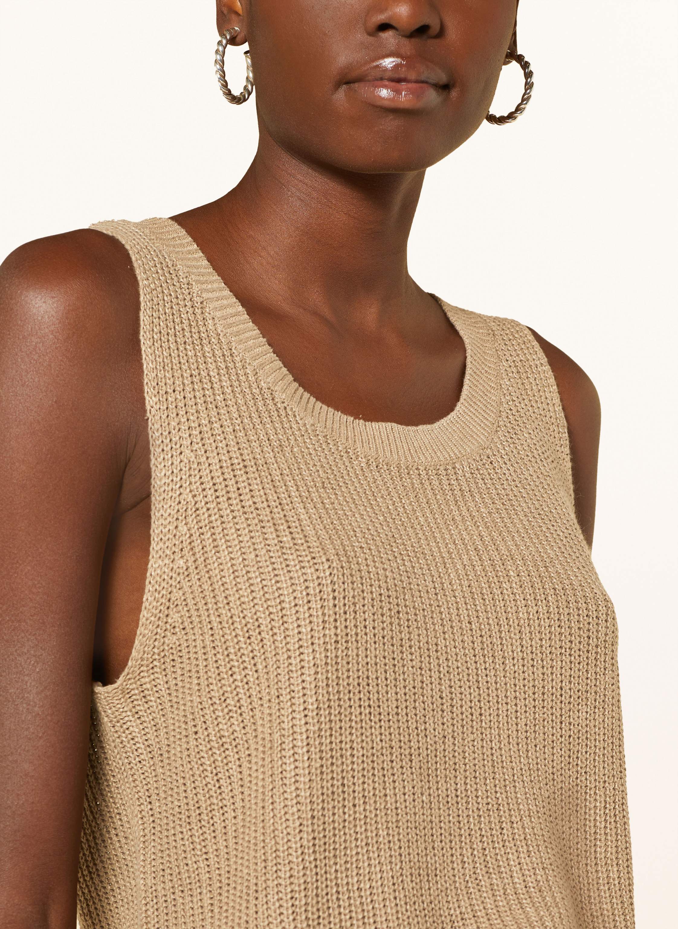 Thumbnail - Darling Harbour Stricktop Aus Leinen beige