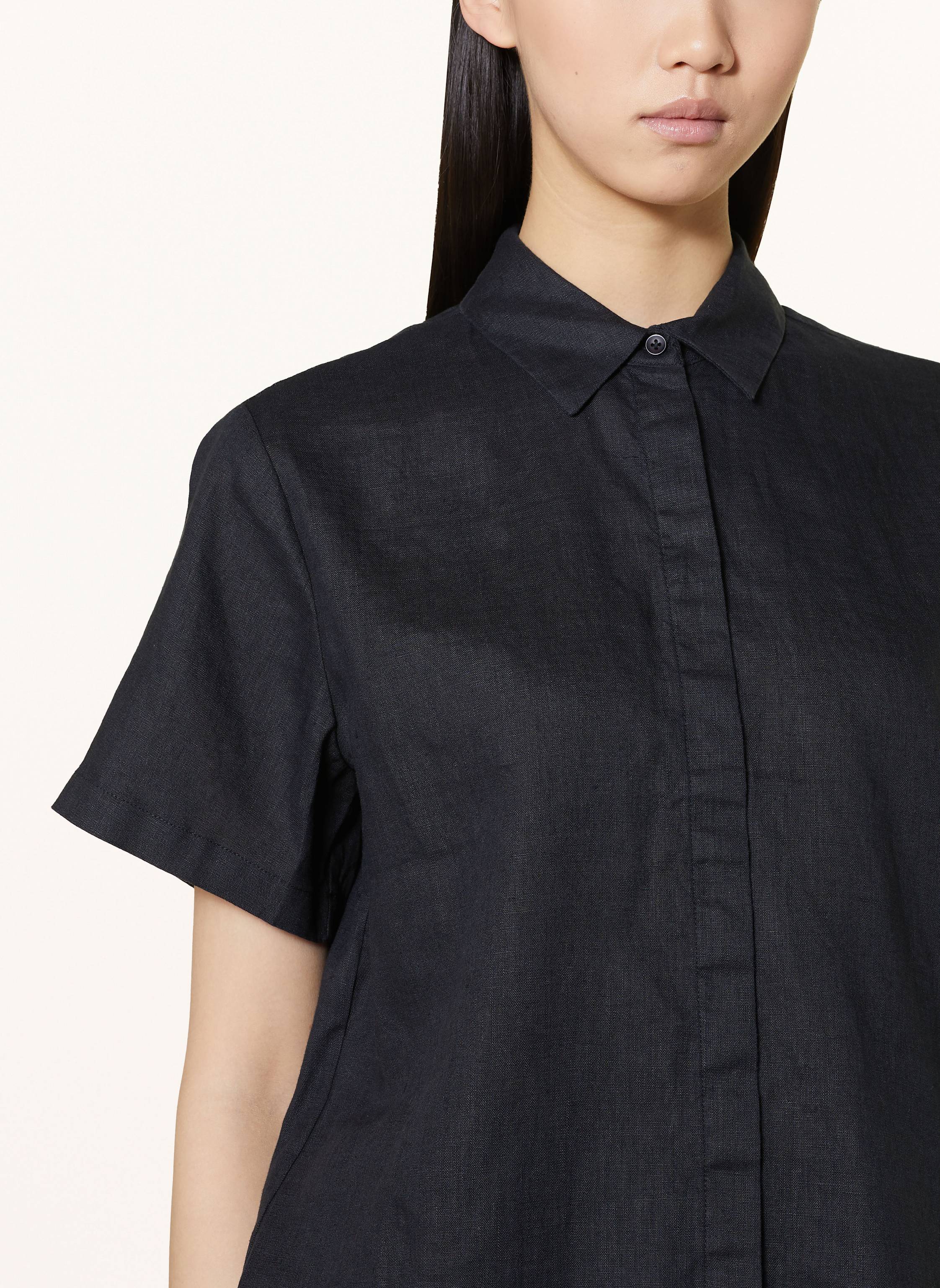 Thumbnail - Darling Harbour Hemdbluse Aus Leinen schwarz