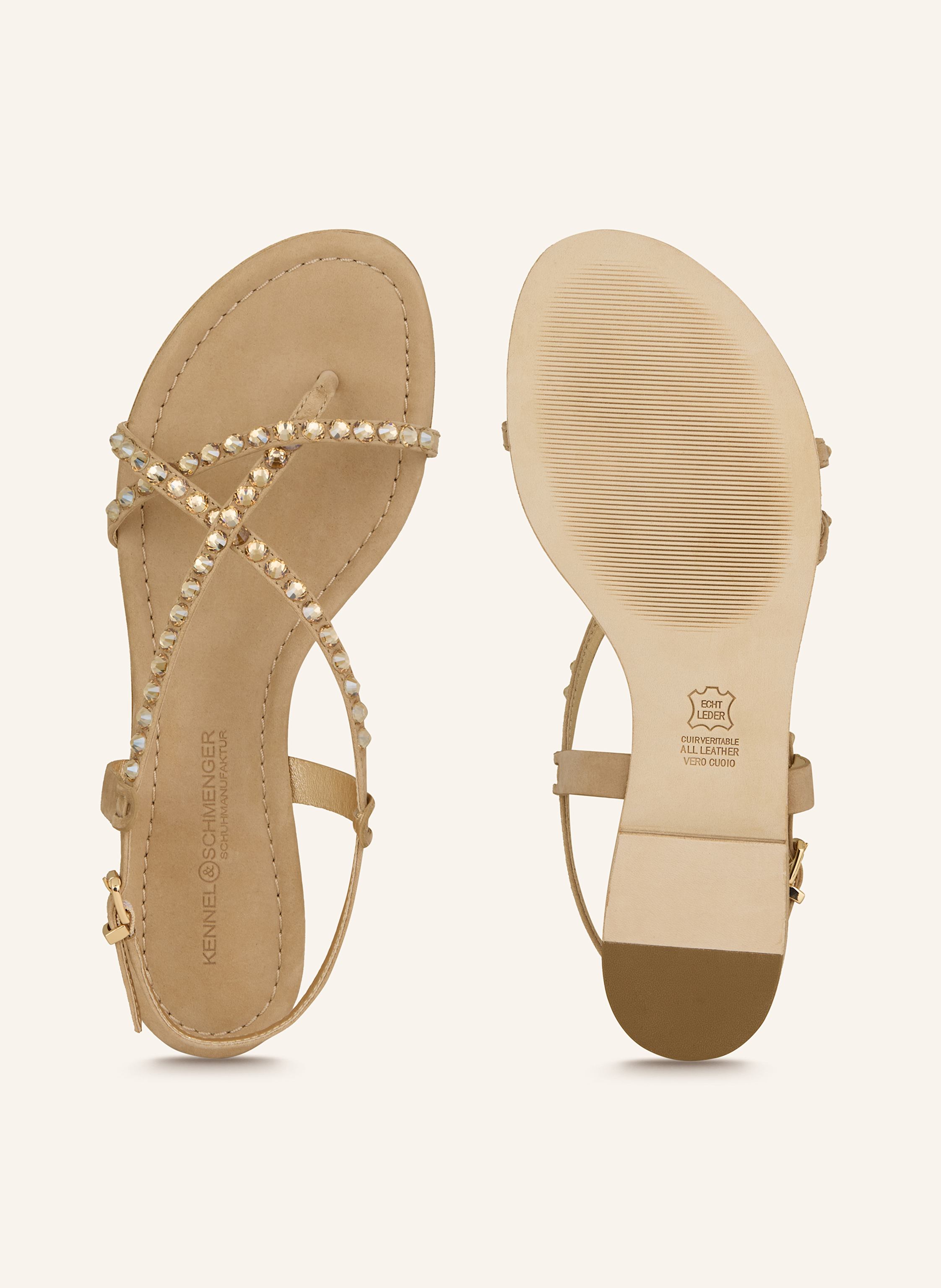 Thumbnail - Kennel & Schmenger Zehentrenner Elle Mit Schmucksteinen beige