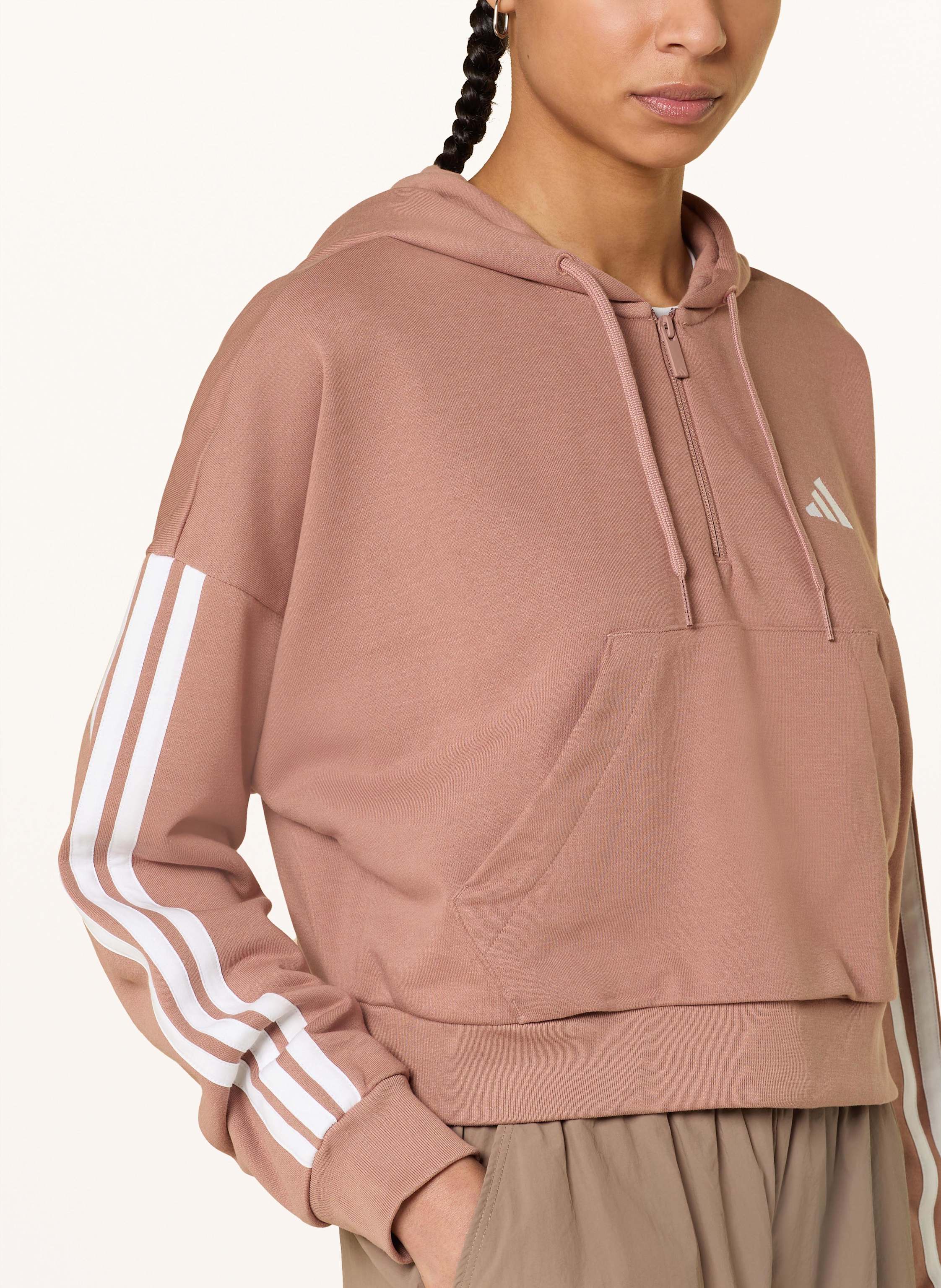 Thumbnail - Adidas Hoodie Essentials 3-Stripes braun