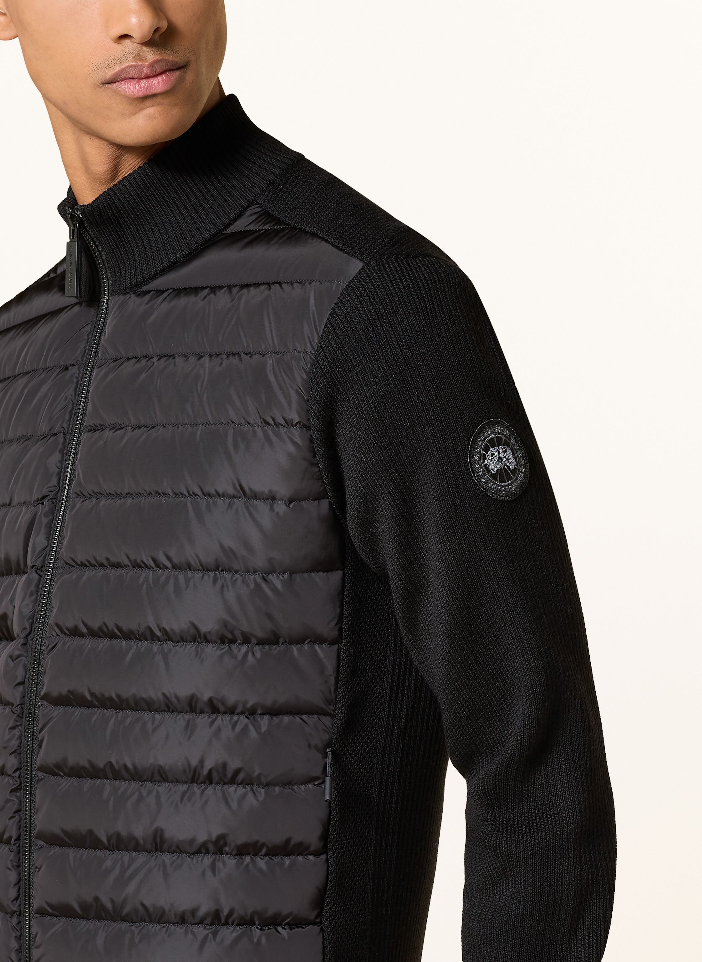 Thumbnail - Canada Goose Strickjacke Hybridge Im Materialmix schwarz