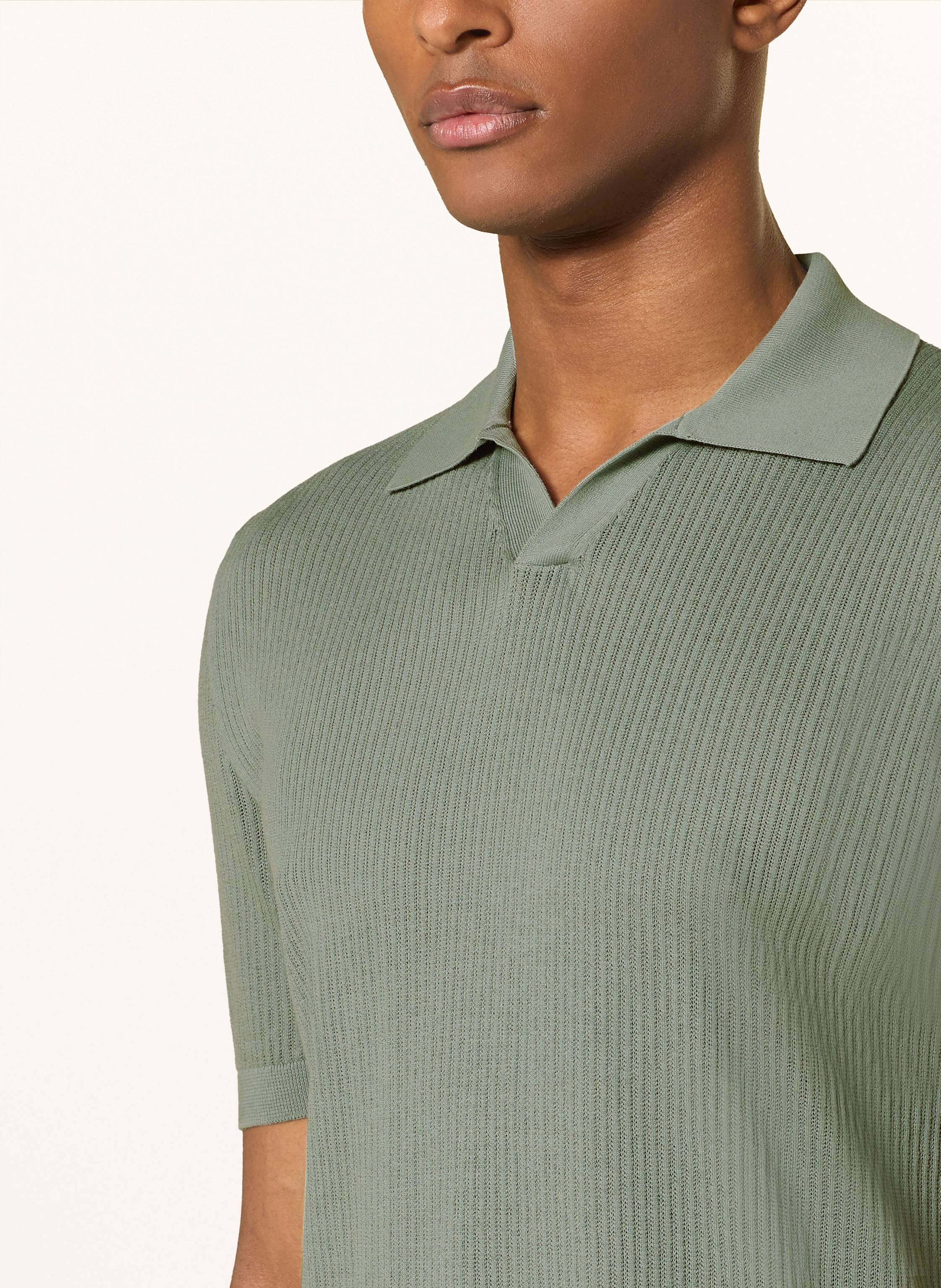 Thumbnail - Fedeli Strick-Poloshirt gruen