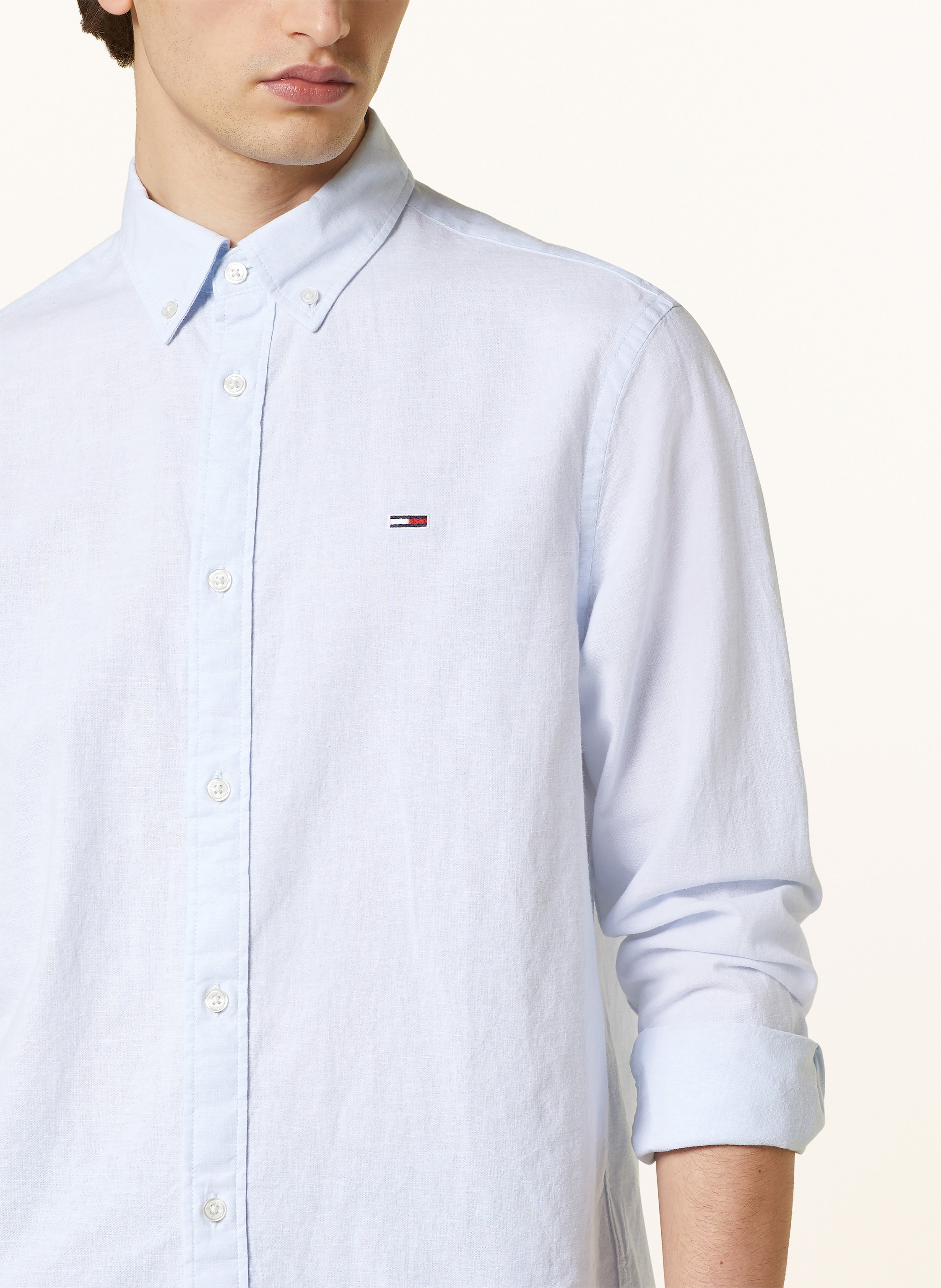 Thumbnail - Tommy Jeans Hemd Regular Fit Mit Leinen blau