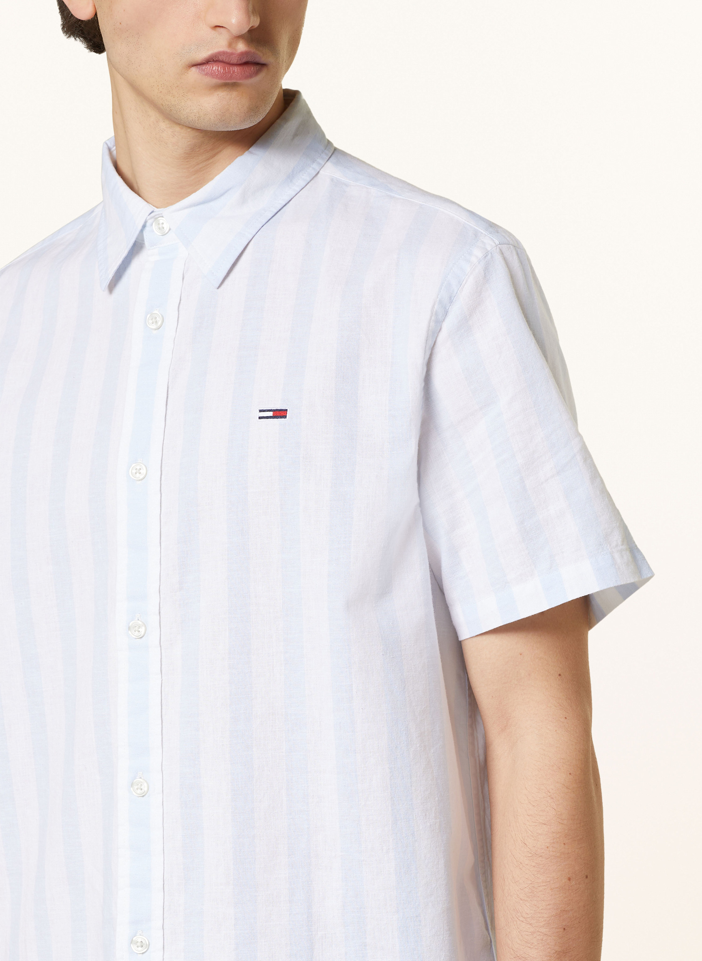 Thumbnail - Tommy Jeans Kurzarm-Hemd Regular Fit blau