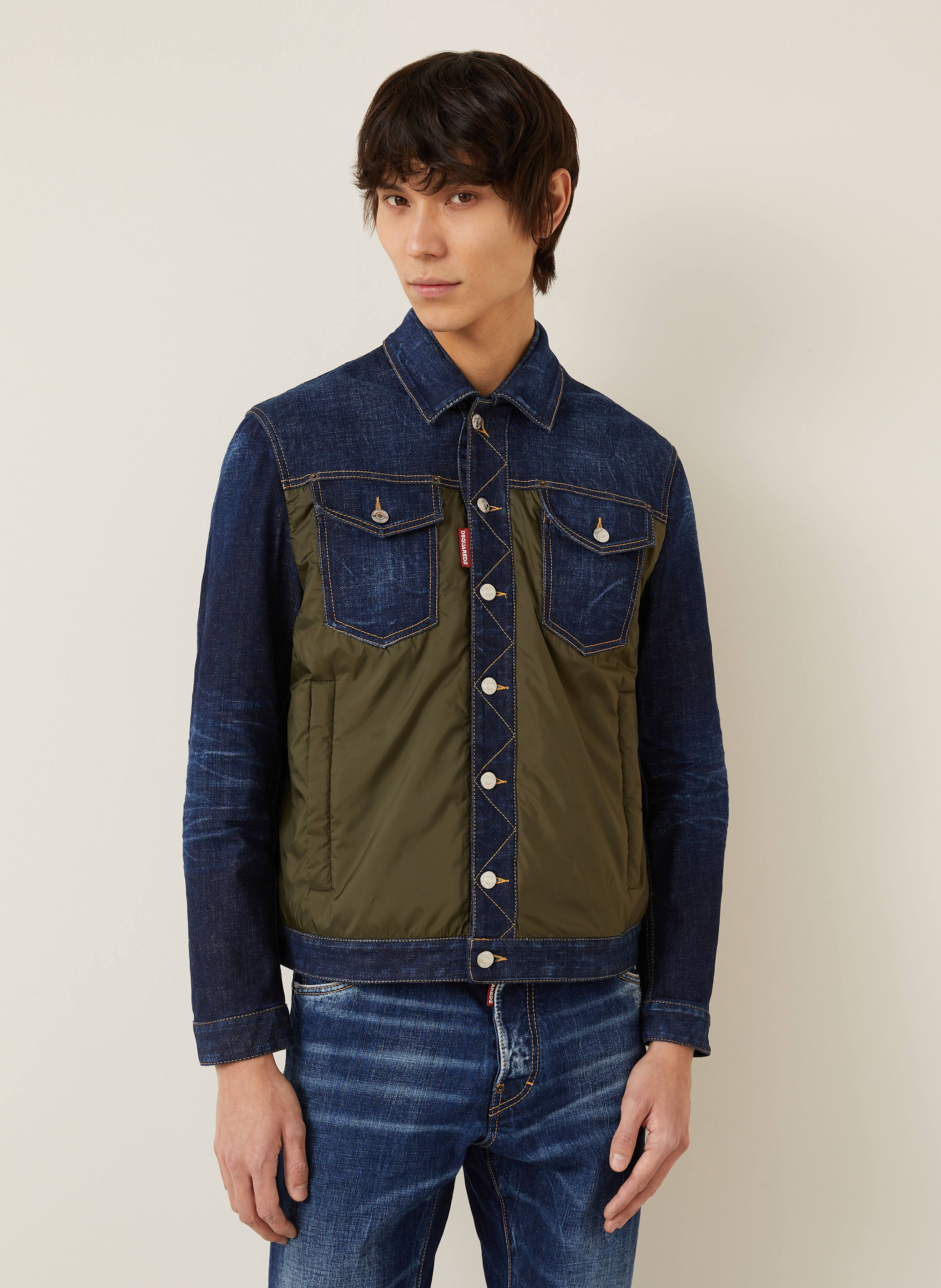 Thumbnail - dsquared2 Jacke Im Materialmix gruen