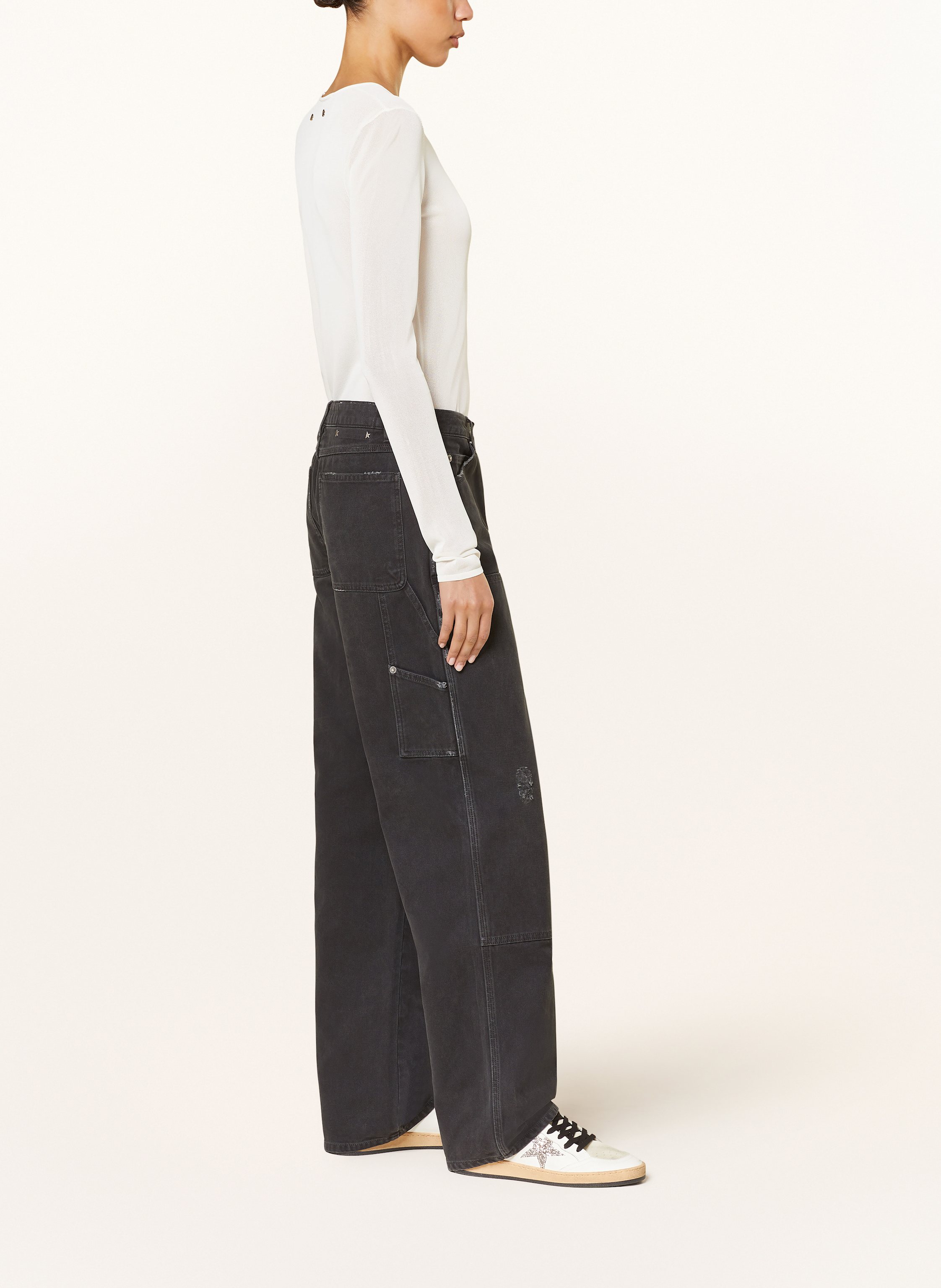 Thumbnail - Golden Goose Destroyed Jeans Journey schwarz