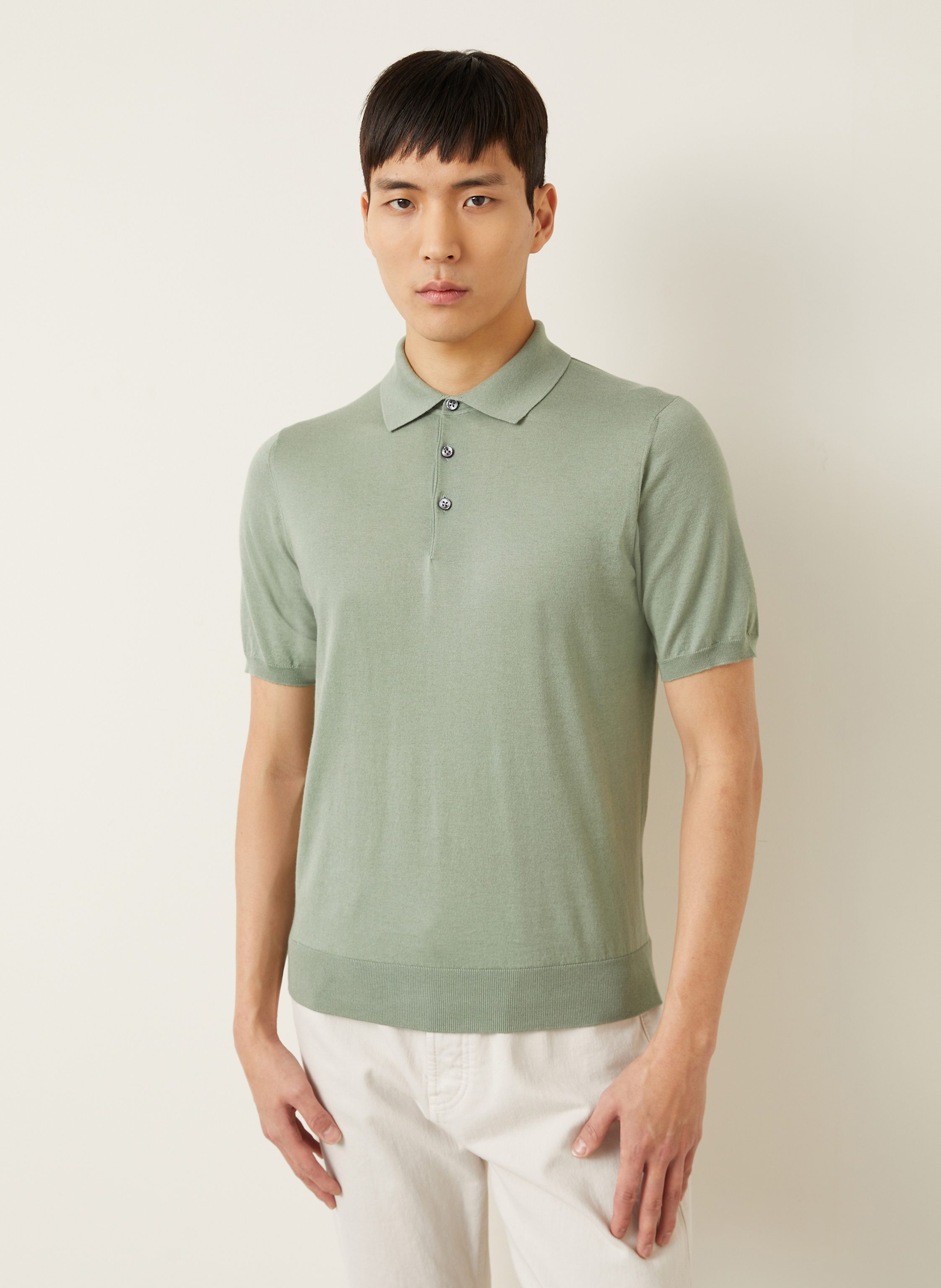 Thumbnail - Fioroni Strick-Poloshirt gruen