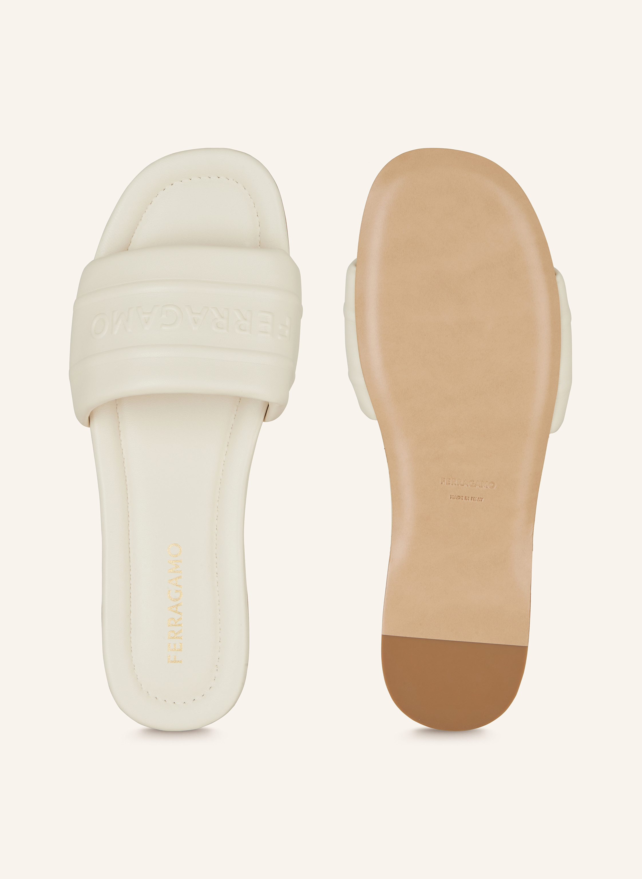 Thumbnail - Ferragamo Pantoletten beige