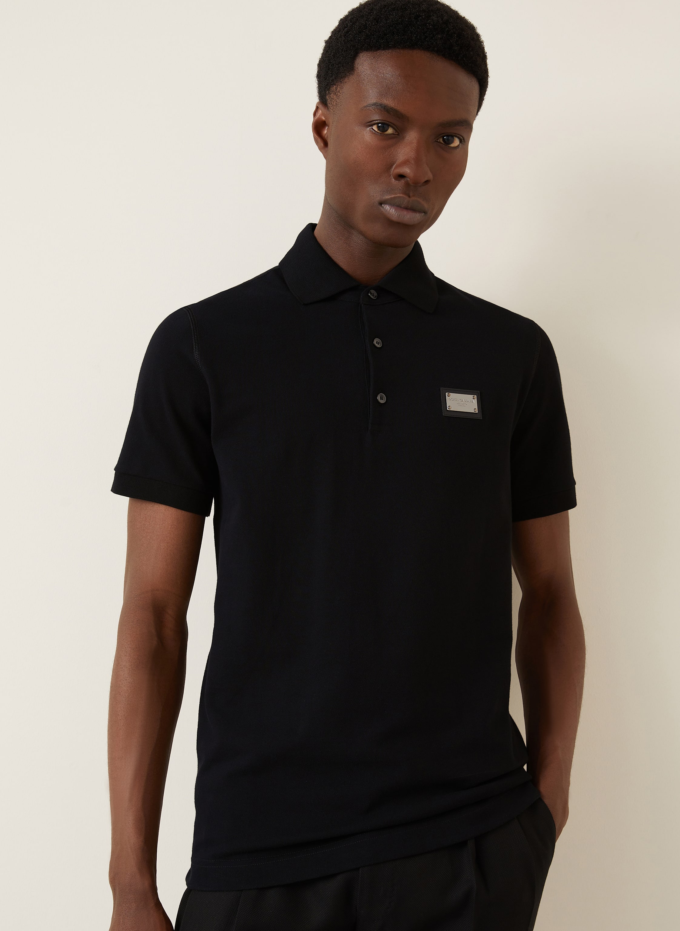Thumbnail - Dolce & Gabbana Piqué-Poloshirt schwarz