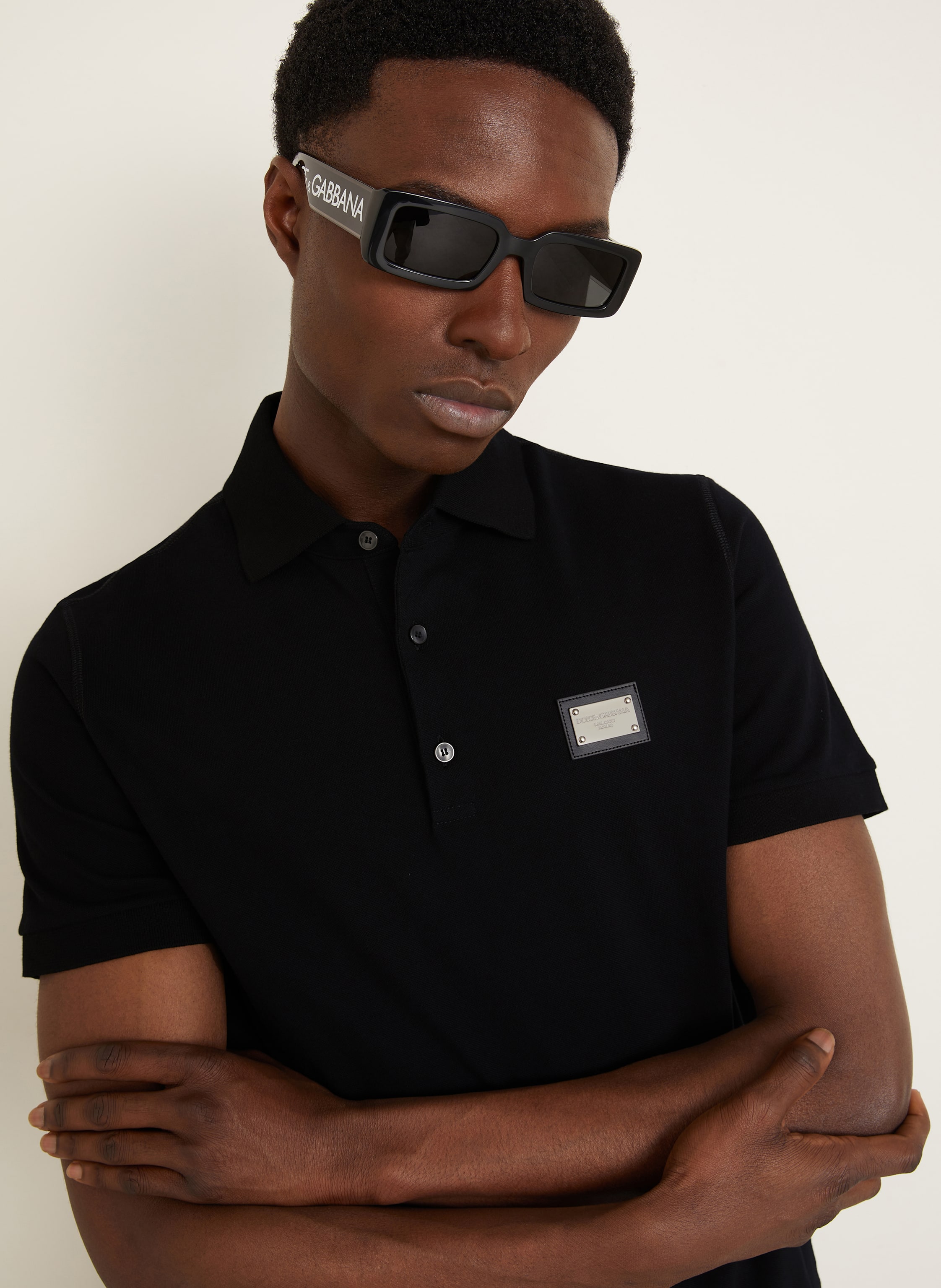 Thumbnail - Dolce & Gabbana Piqué-Poloshirt schwarz