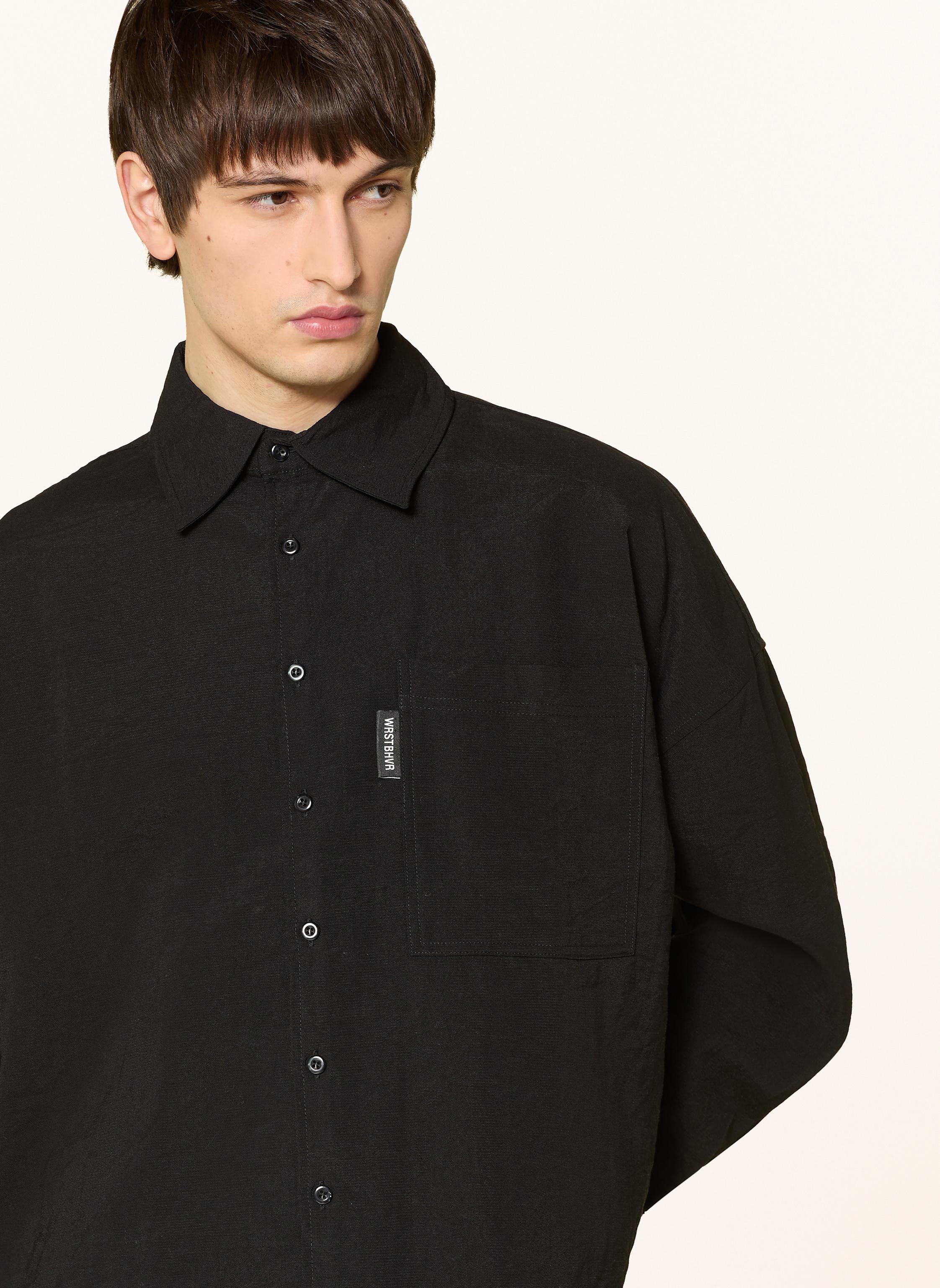 Thumbnail - Wrstbhvr Hemd Paulo Comfort Fit Mit Leinen schwarz