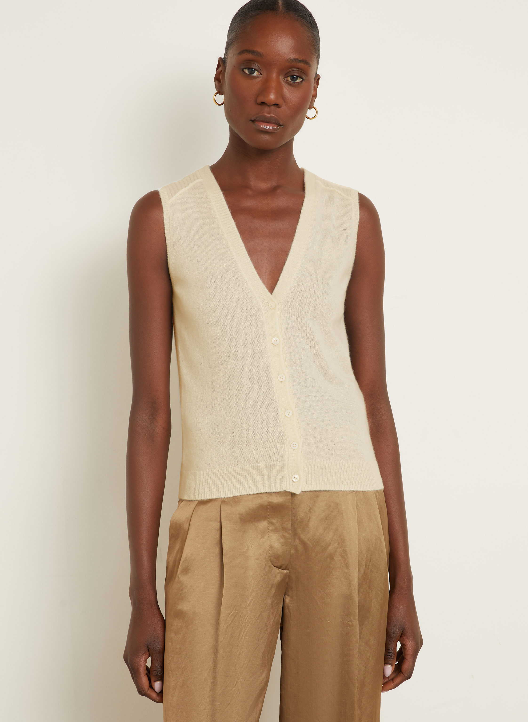 Thumbnail - Iris Von Arnim Strickweste Pavia Aus Cashmere weiss