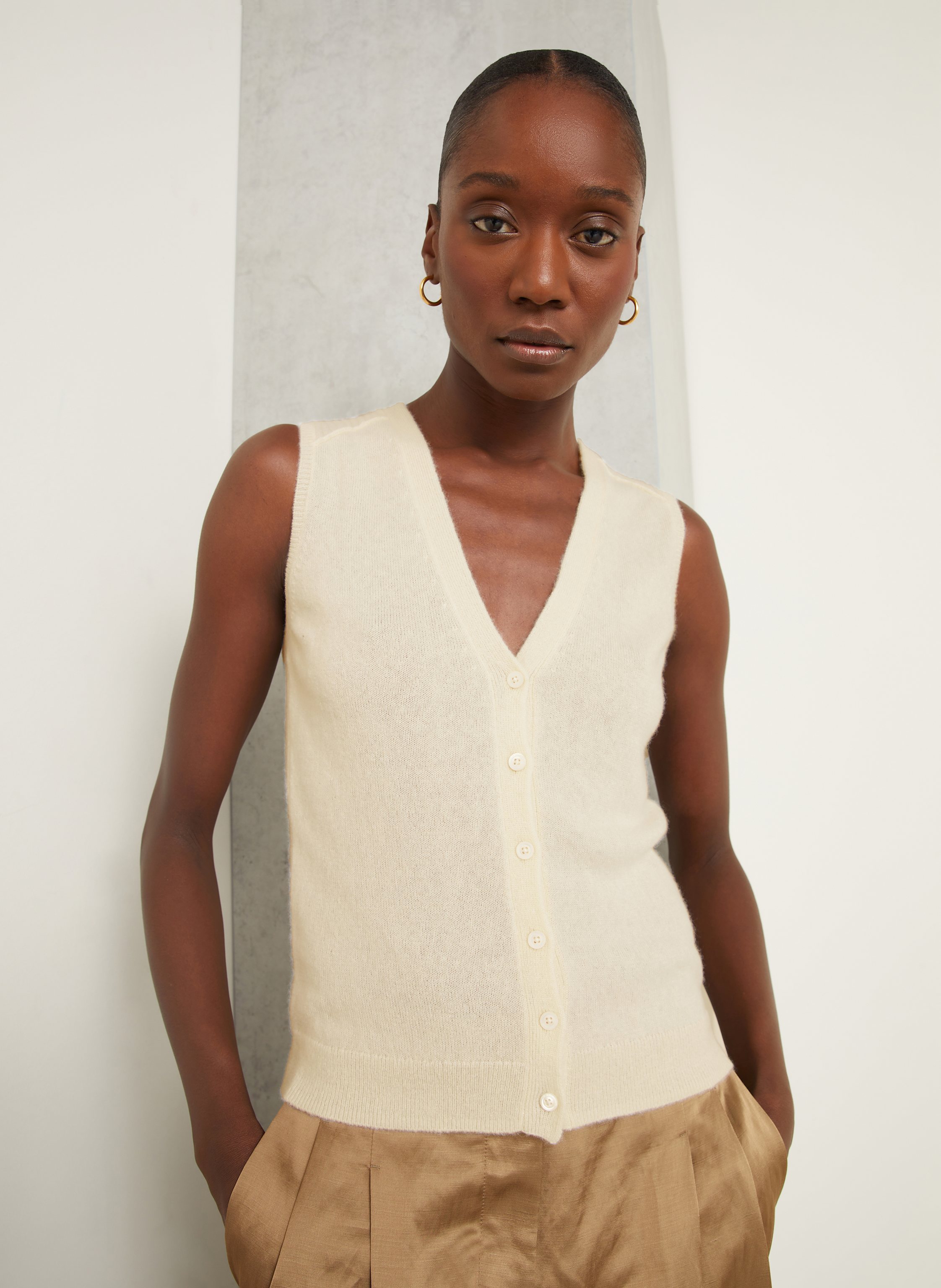 Thumbnail - Iris Von Arnim Strickweste Pavia Aus Cashmere weiss