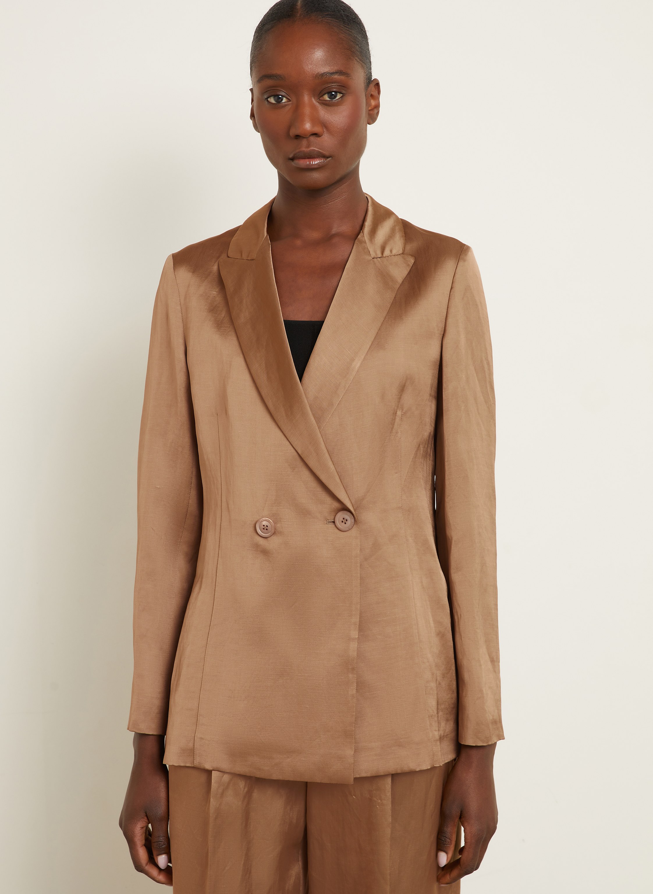 Thumbnail - Iris Von Arnim Blazer Lexie Mit Leinen braun