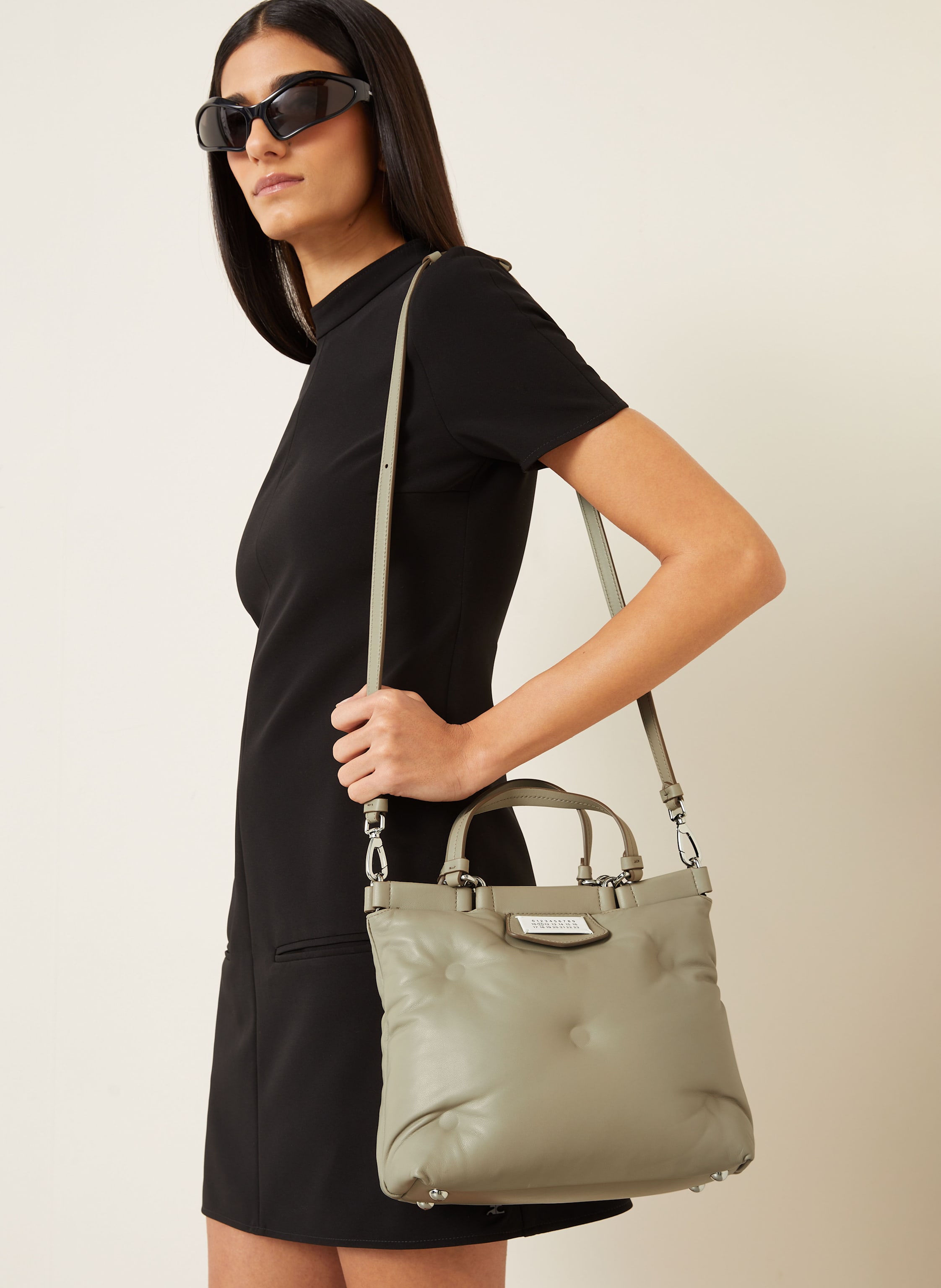 Thumbnail - Maison Margiela Umhängetasche Glam Slam Small beige