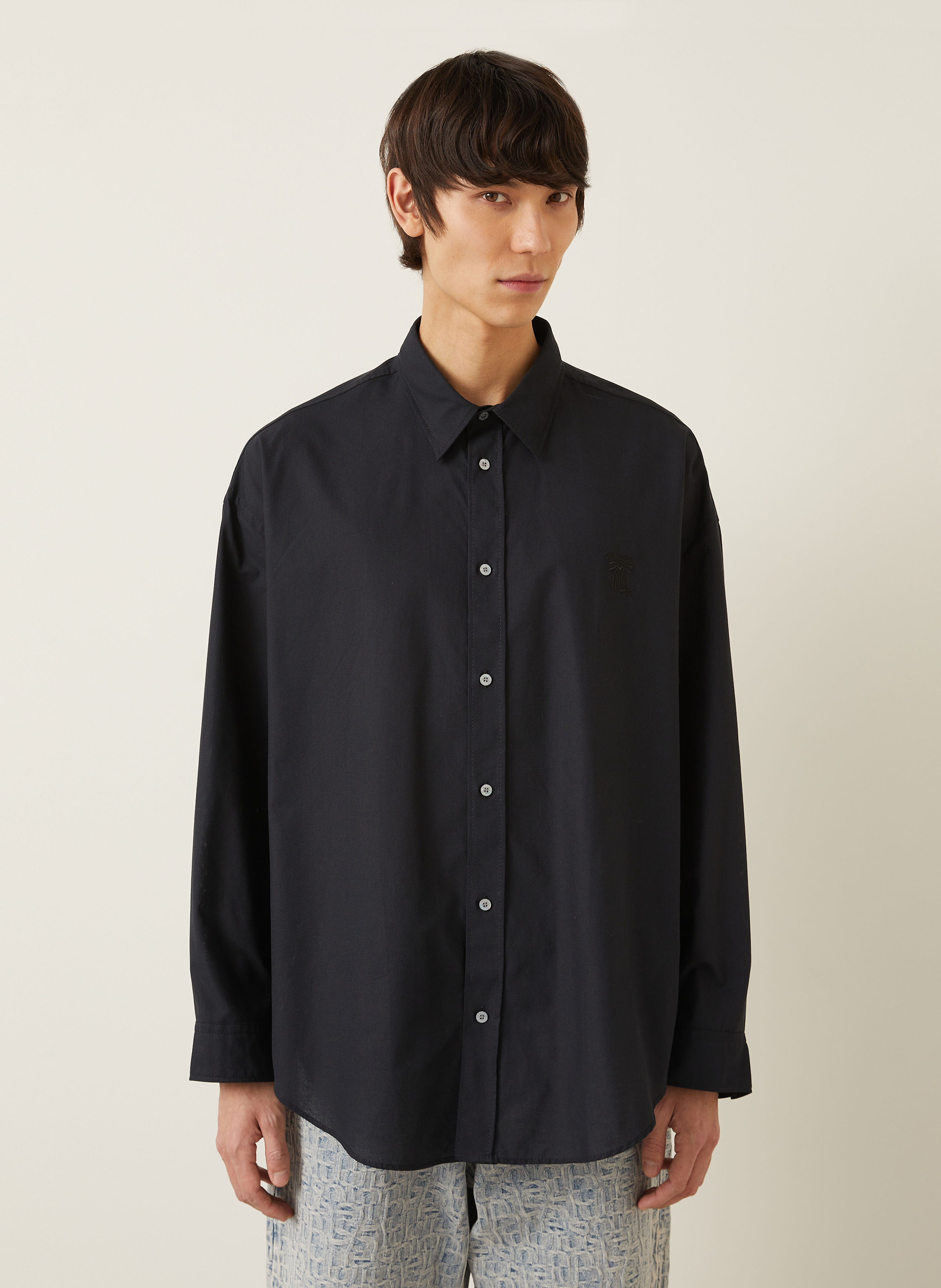 Thumbnail - Acne Studios Piqué-Hemd Comfort Fit schwarz