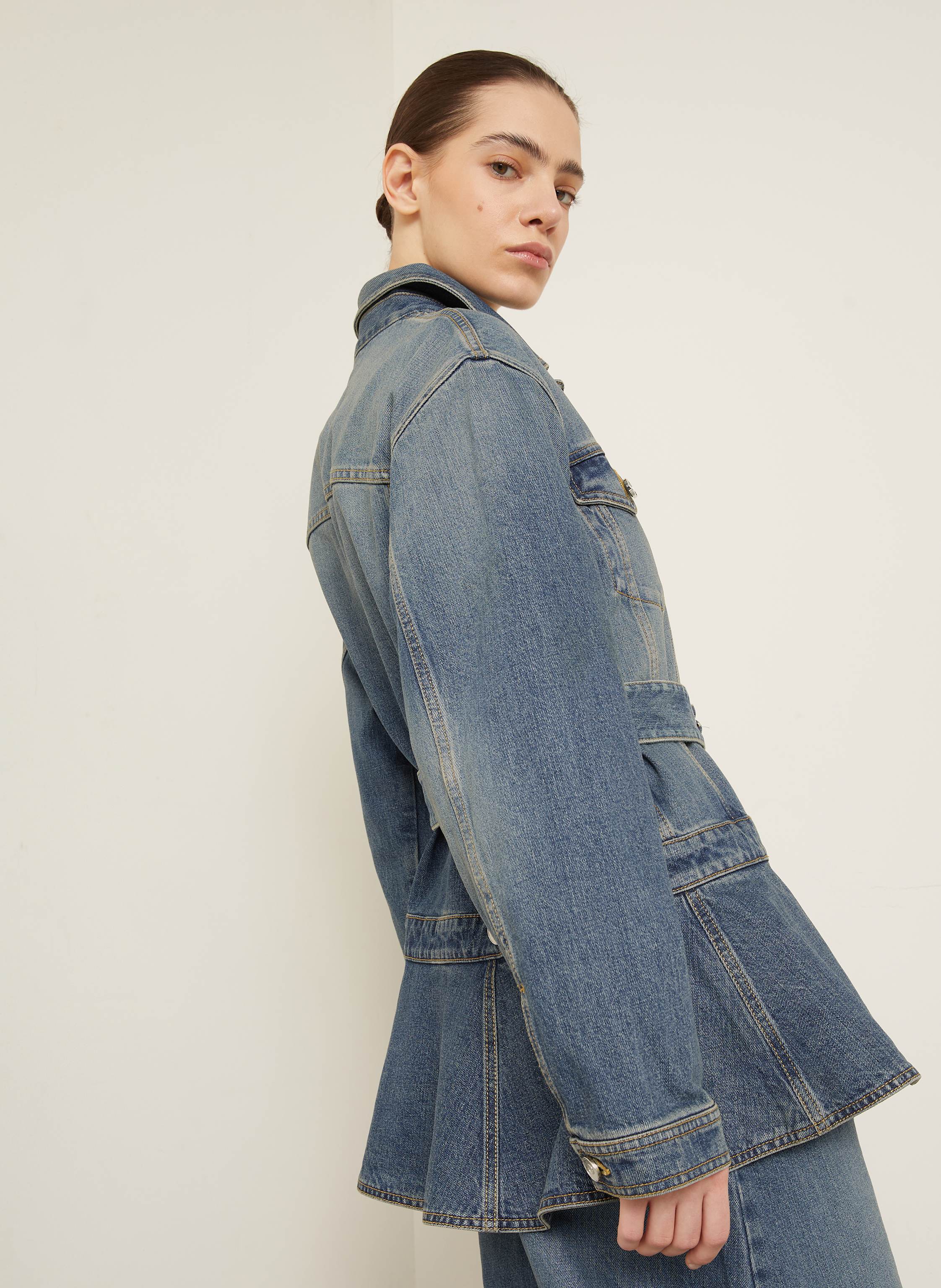 Thumbnail - Alaïa Jeansjacke blau