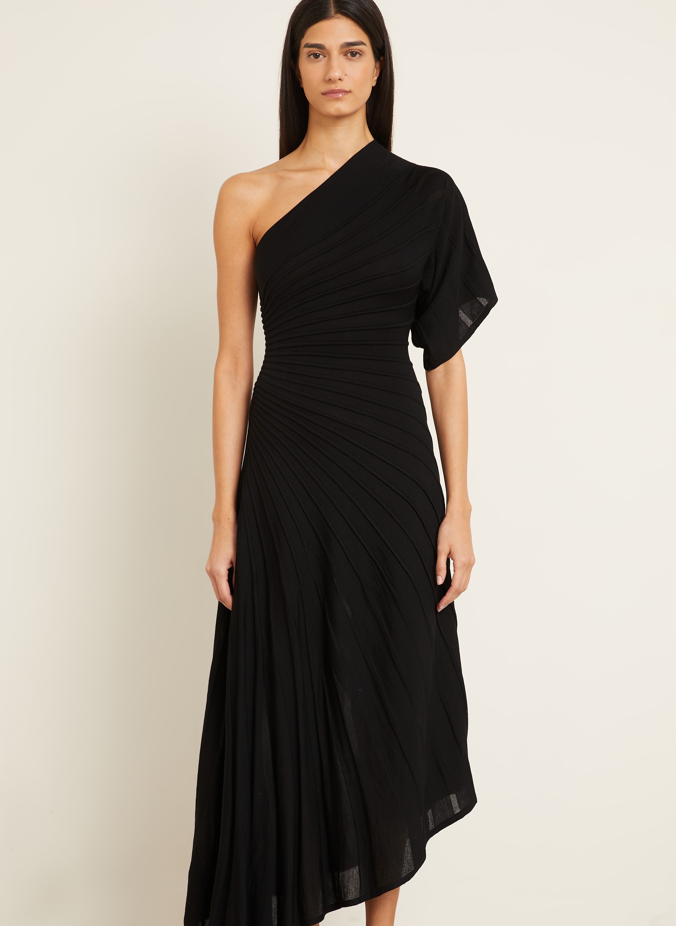 Thumbnail - Alaïa Strickkleid Ray schwarz