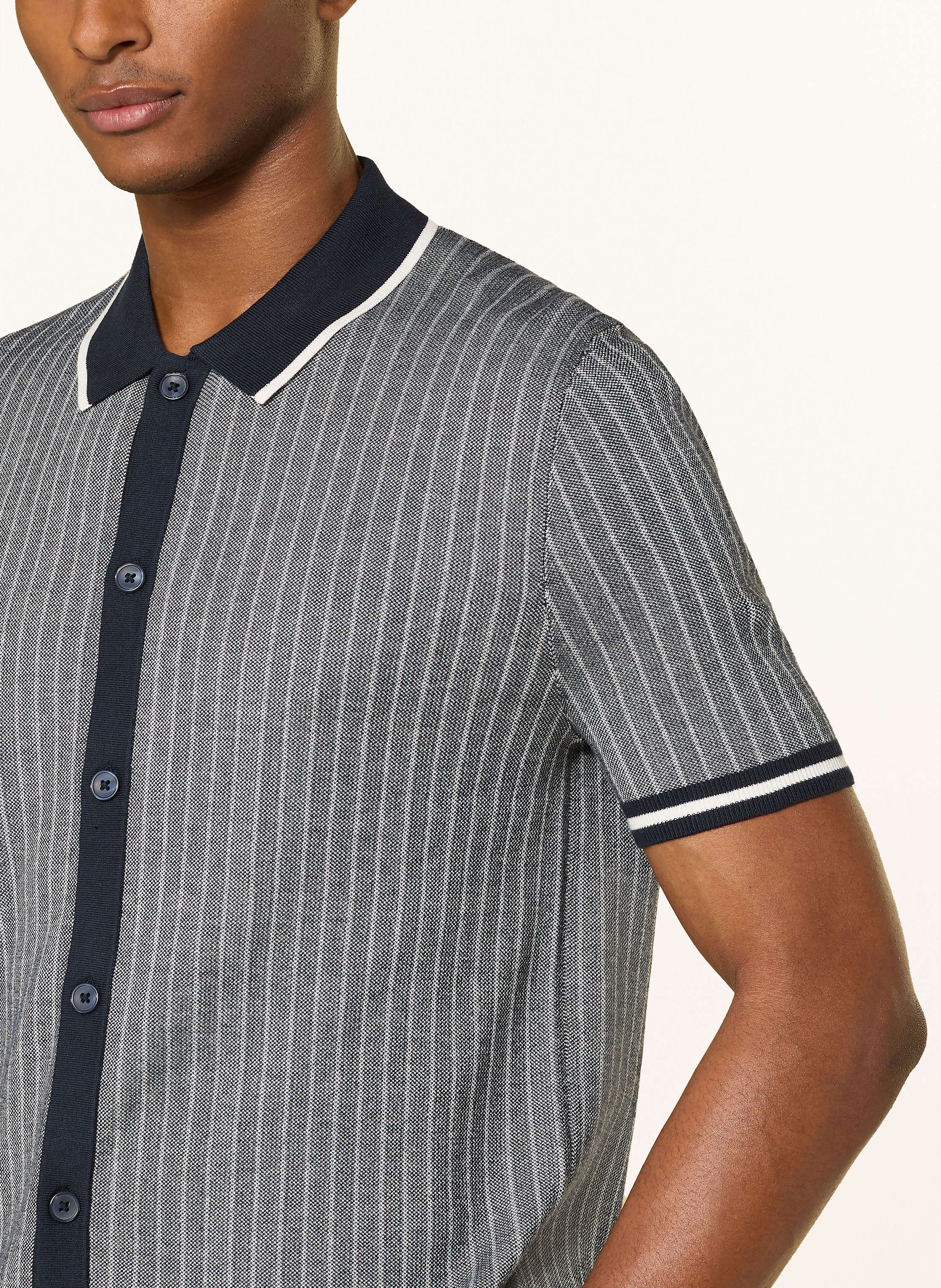 Thumbnail - Olymp Strickhemd Casual Comfort Fit blau