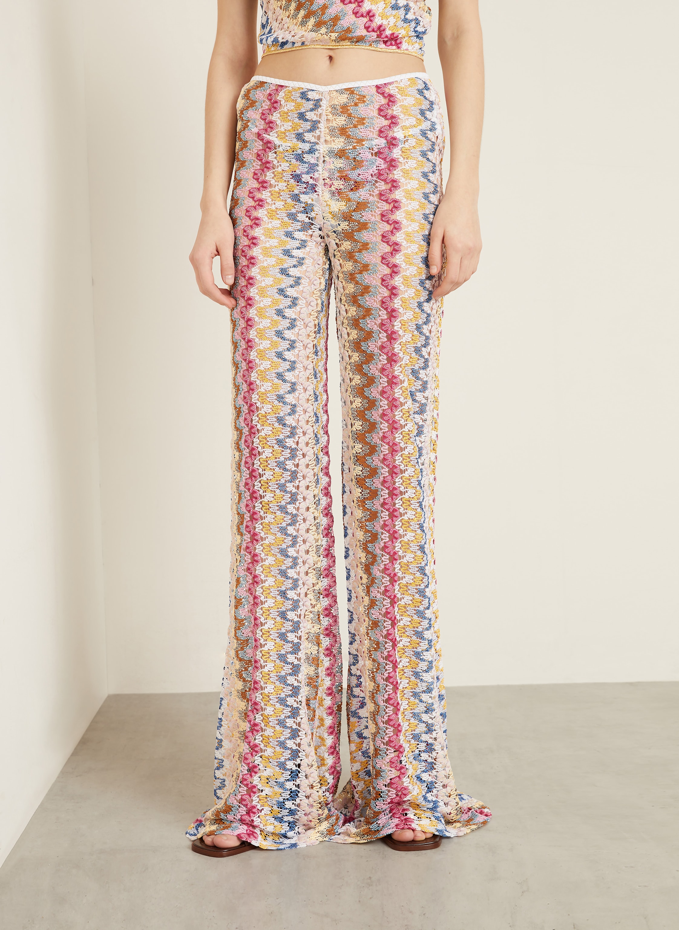 Thumbnail - Missoni Häkelhose Mit Glitzergarn pink