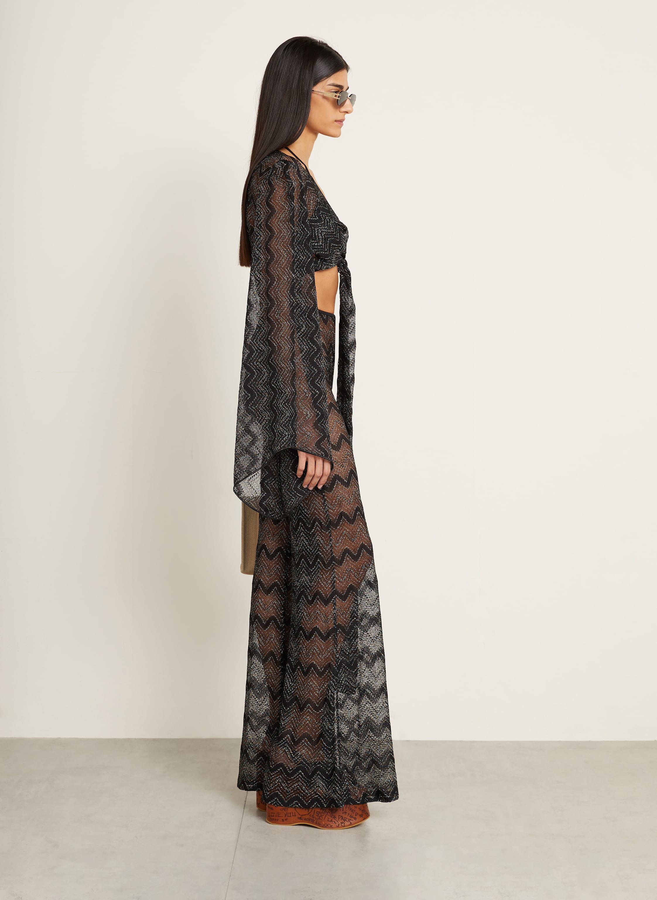 Thumbnail - Missoni Mesh-Hose Mit Glitzergarn schwarz