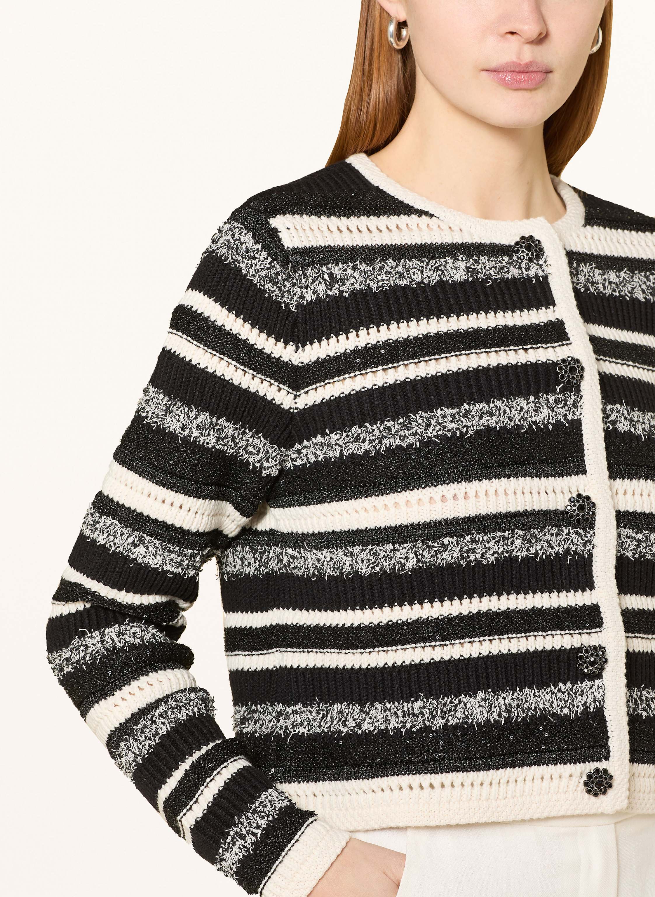 Thumbnail - Oui Strickjacke Mit Pailletten schwarz