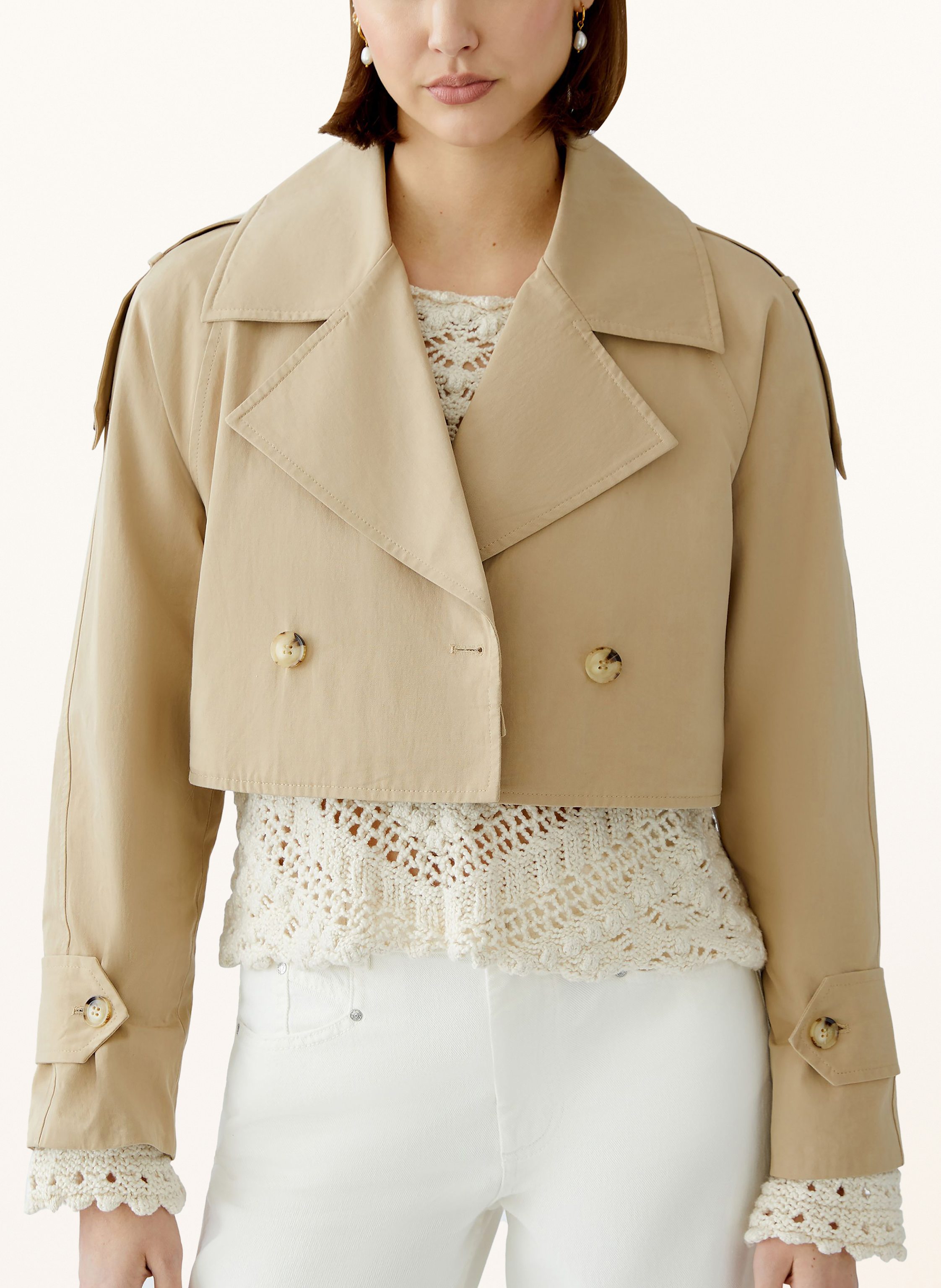 Thumbnail - Oui 2-In-1-Trenchcoat beige