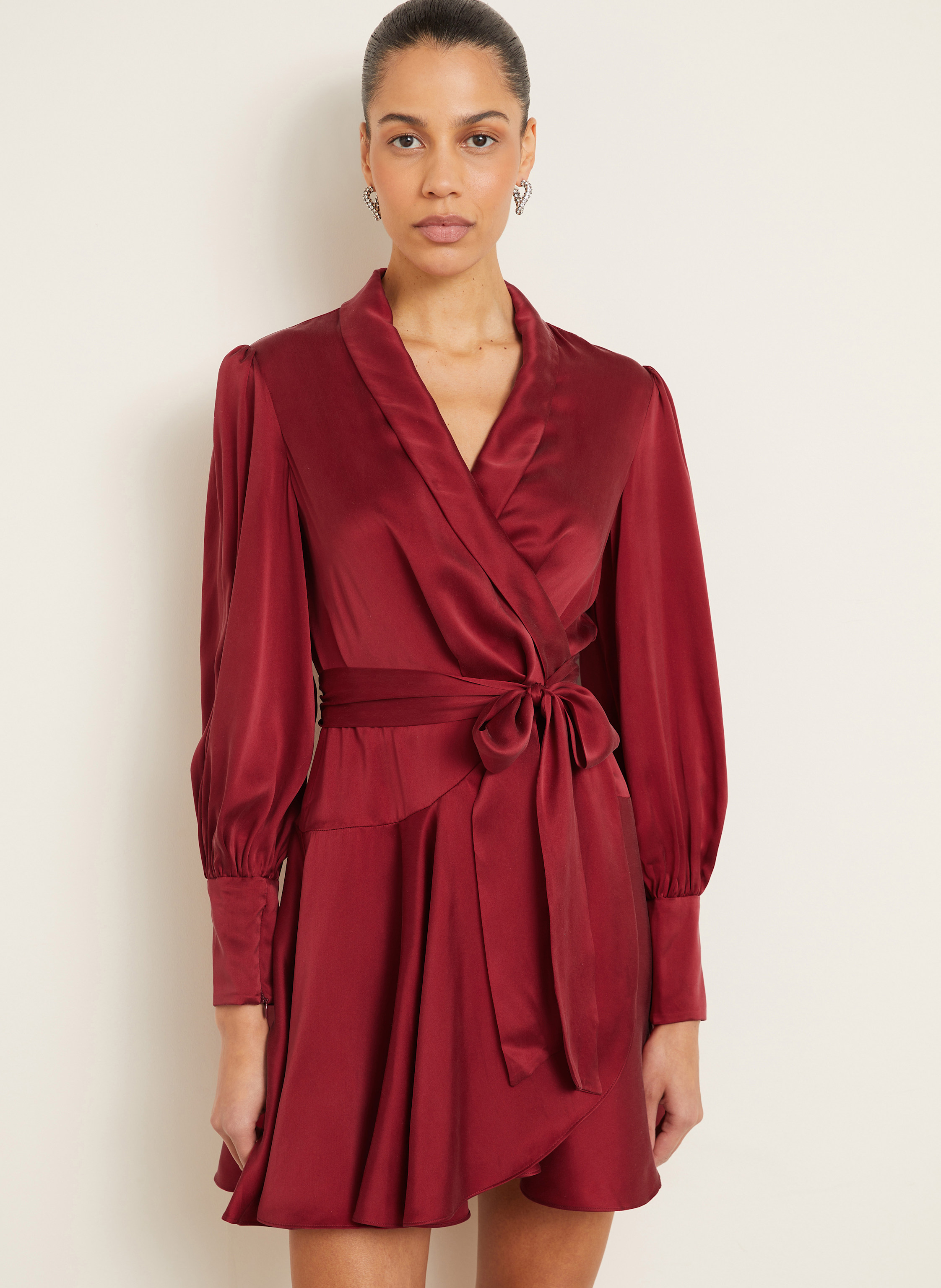 Thumbnail - Zimmermann Wickelkleid Aus Seide rot