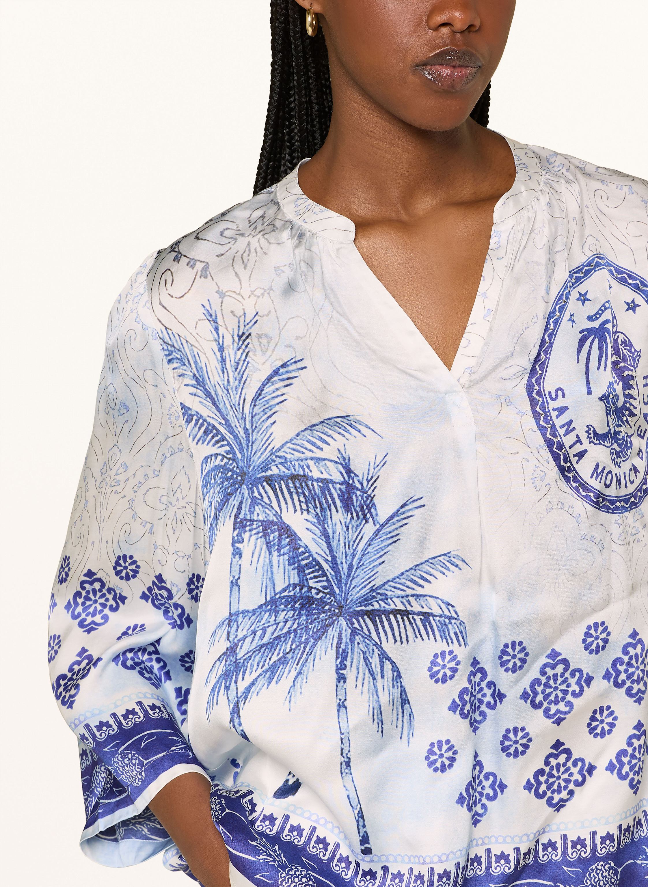 Thumbnail - Grace Blusenshirt Aus Satin Mit 3/4-Arm blau