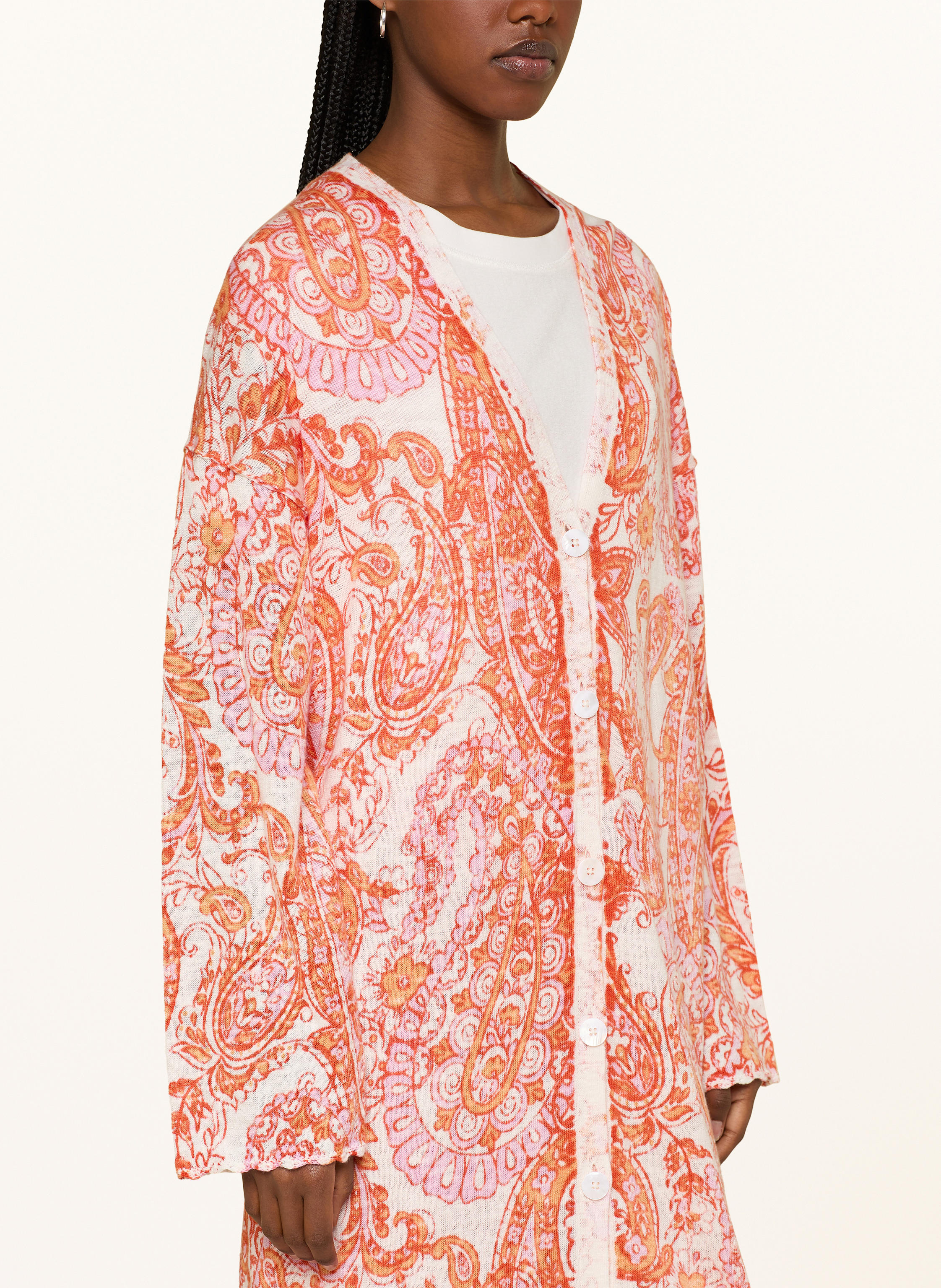 Thumbnail - Grace Strickjacke Mit Leinen rosa