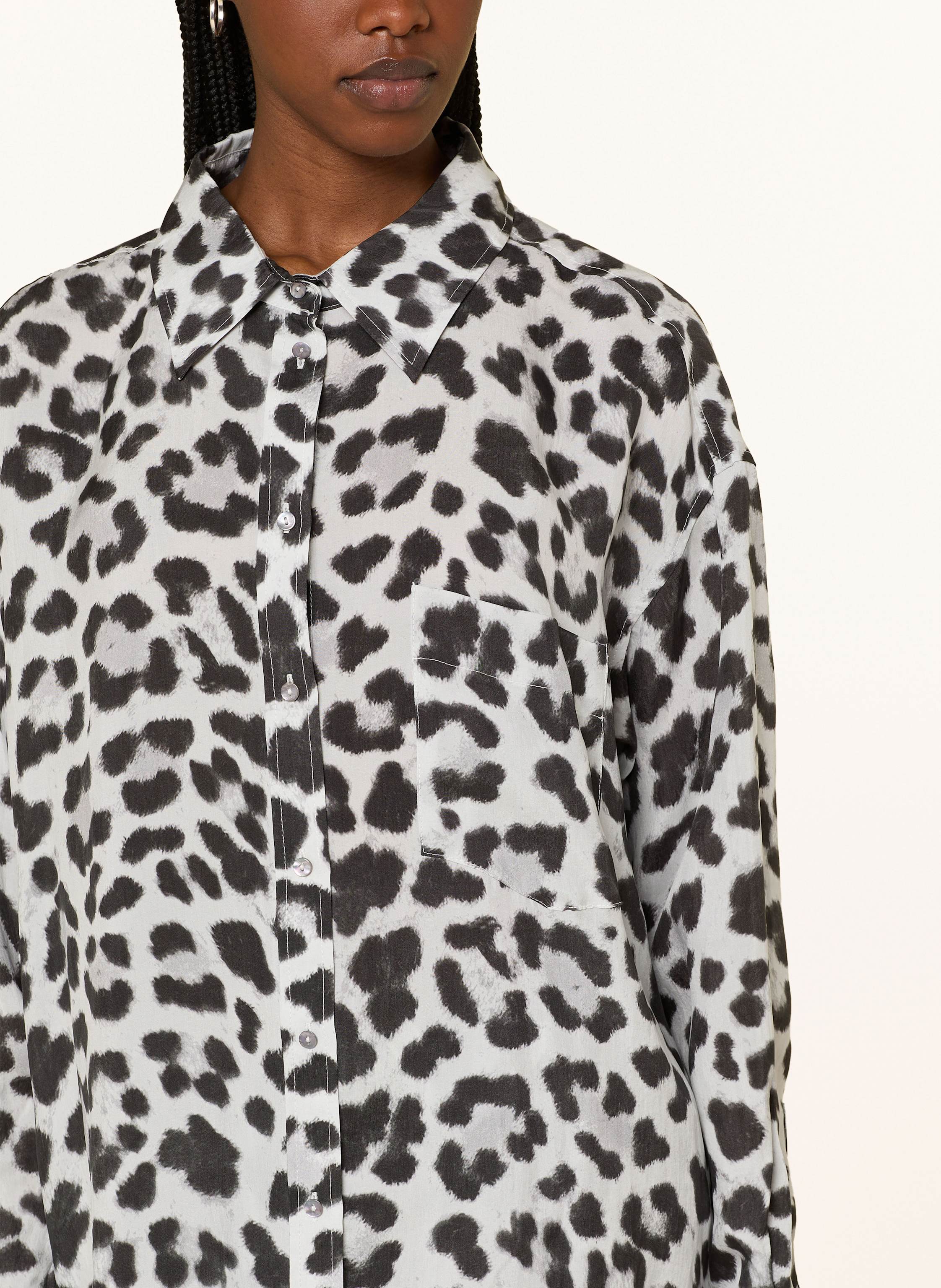 Thumbnail - Grace Hemdbluse Aus Satin schwarz