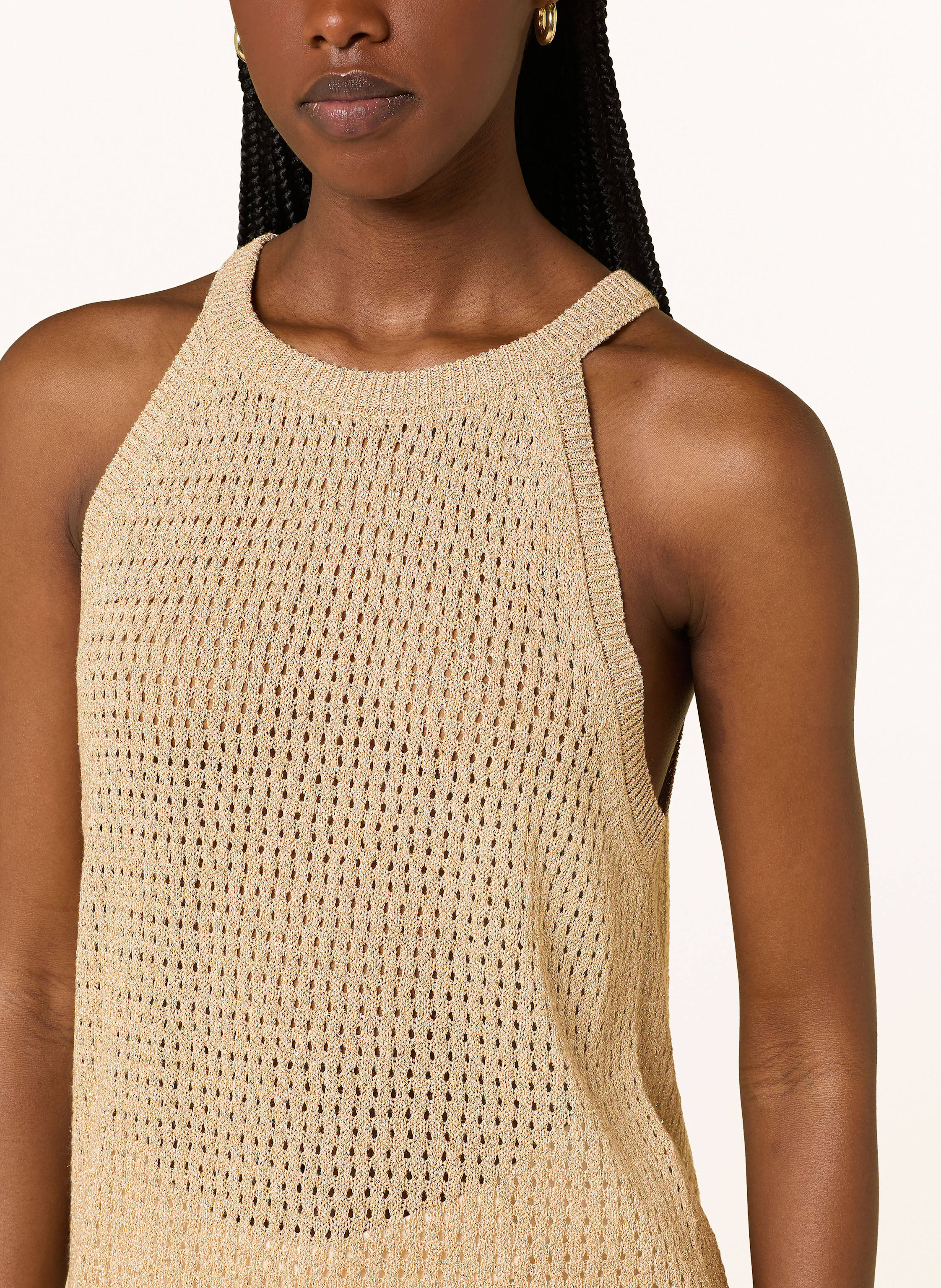 Thumbnail - Grace Stricktop Mit Glitzergarn beige