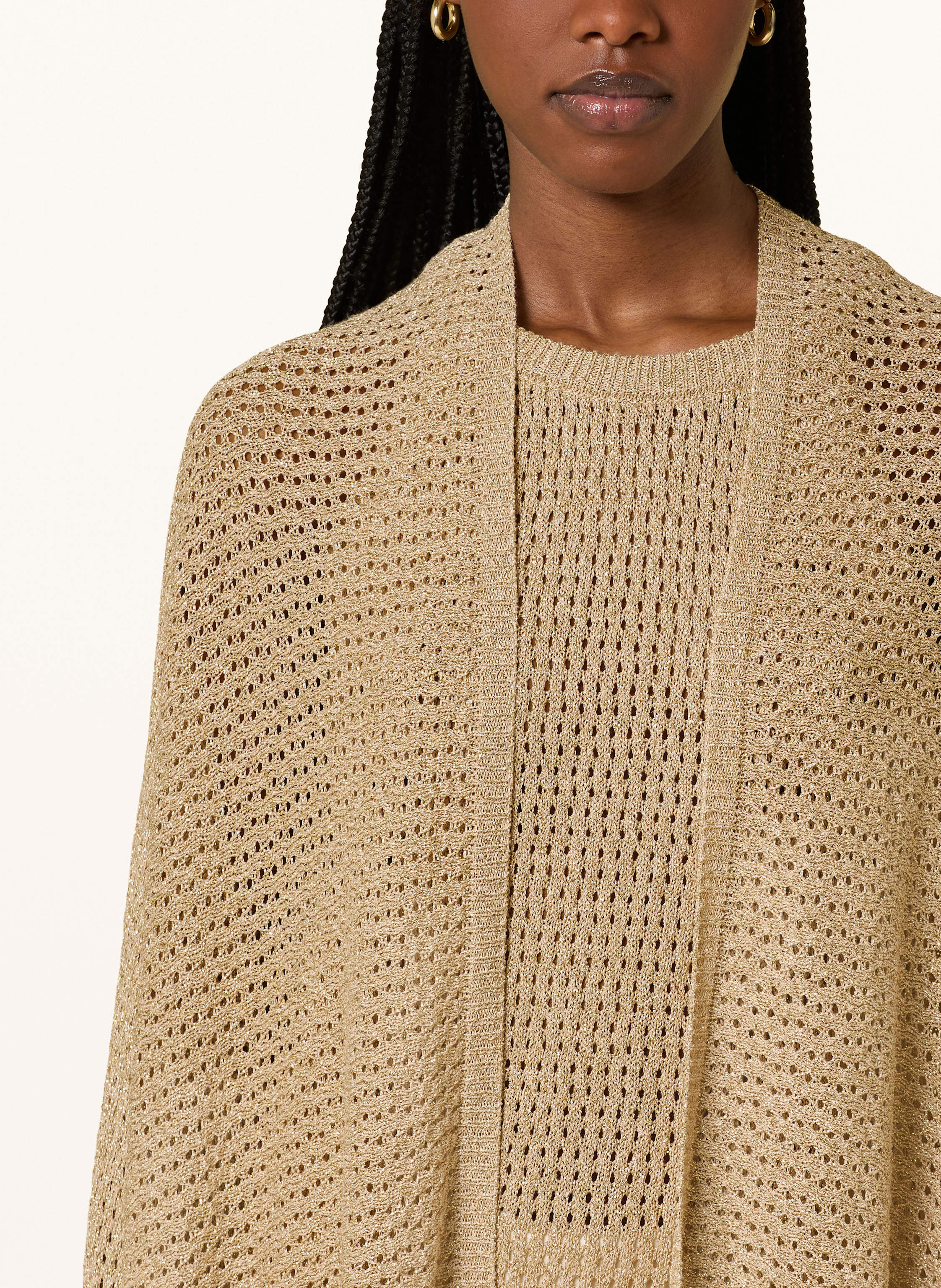 Thumbnail - Grace Oversized-Strickhülle Mit Glitzergarn beige
