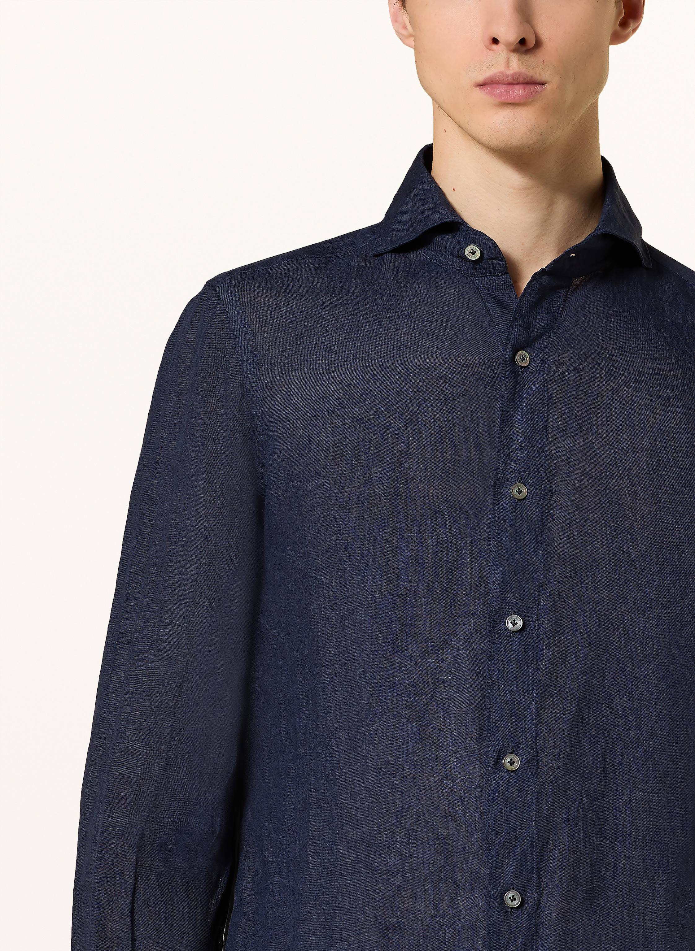 Thumbnail - Finamore 1925 Leinenhemd Tokyo Sergio Slim Fit blau