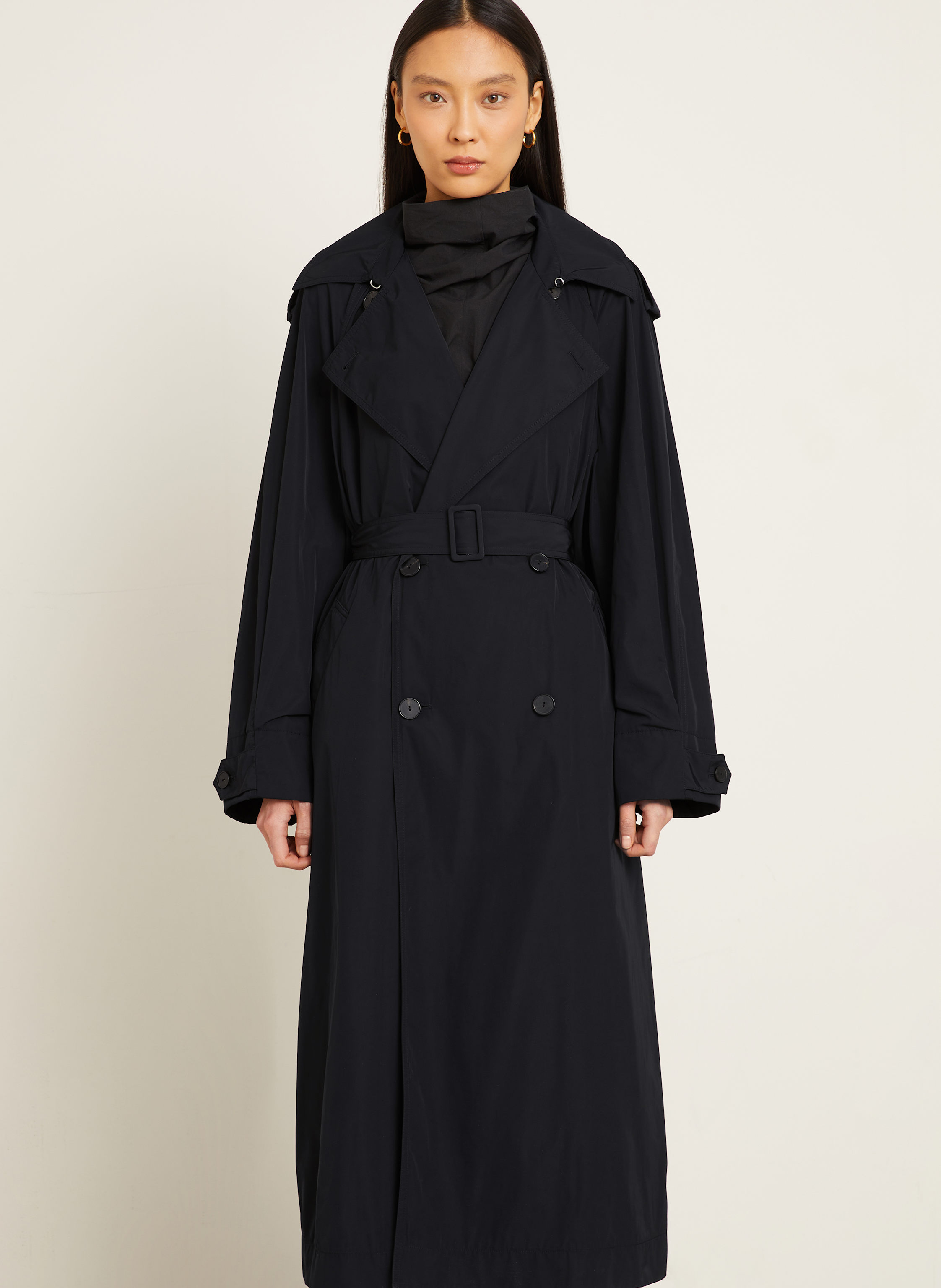 Thumbnail - Gauchere Trenchcoat schwarz